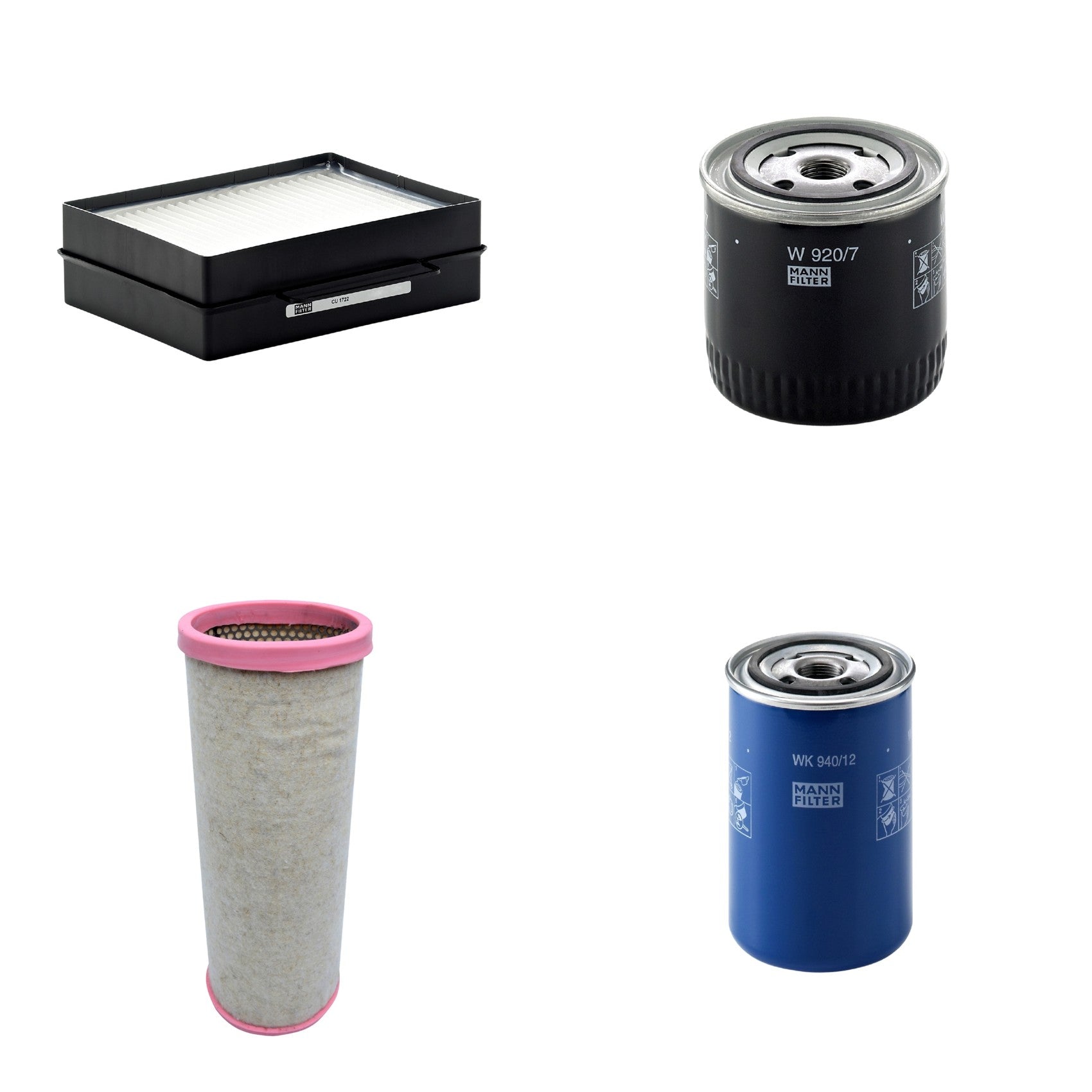 Kit Filtros de Ar Combustível Cabine Ar Condicionado Óleo - Mann-Filter - CF1711 - CU1722 - W920/7 - WK940/12 - (1)
