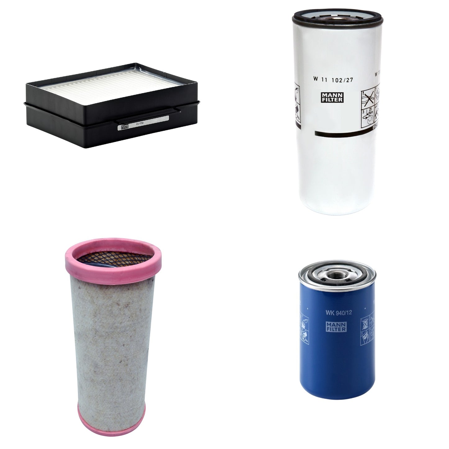 Kit Filtros de Ar Combustível Cabine Ar Condicionado Óleo - Mann-Filter - CF1710 - CU1722 - W11102/27 - WK940/12 - (1)