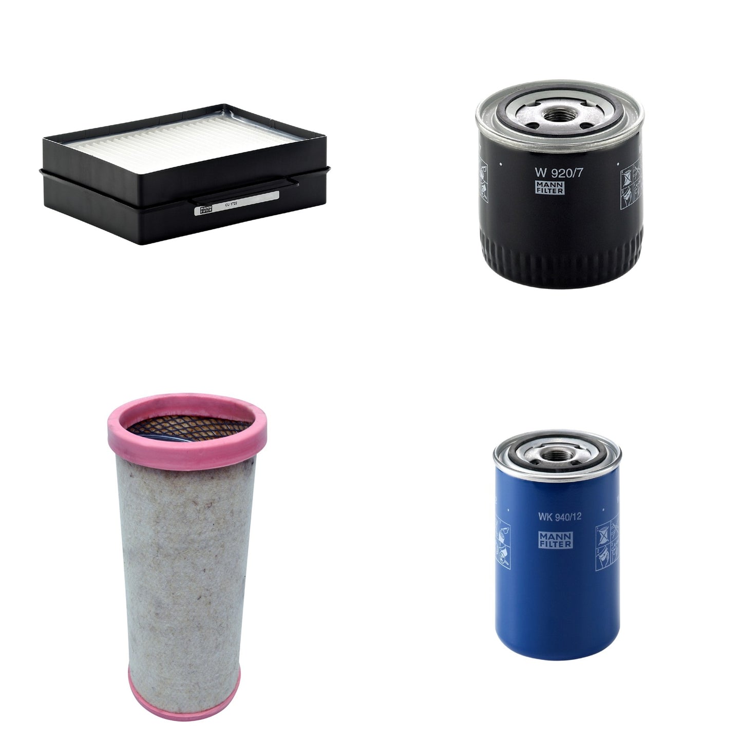 Kit Filtros de Ar Combustível Cabine Ar Condicionado Óleo - Mann-Filter - CF1710 - CU1722 - W920/7 - WK940/12 - (1)