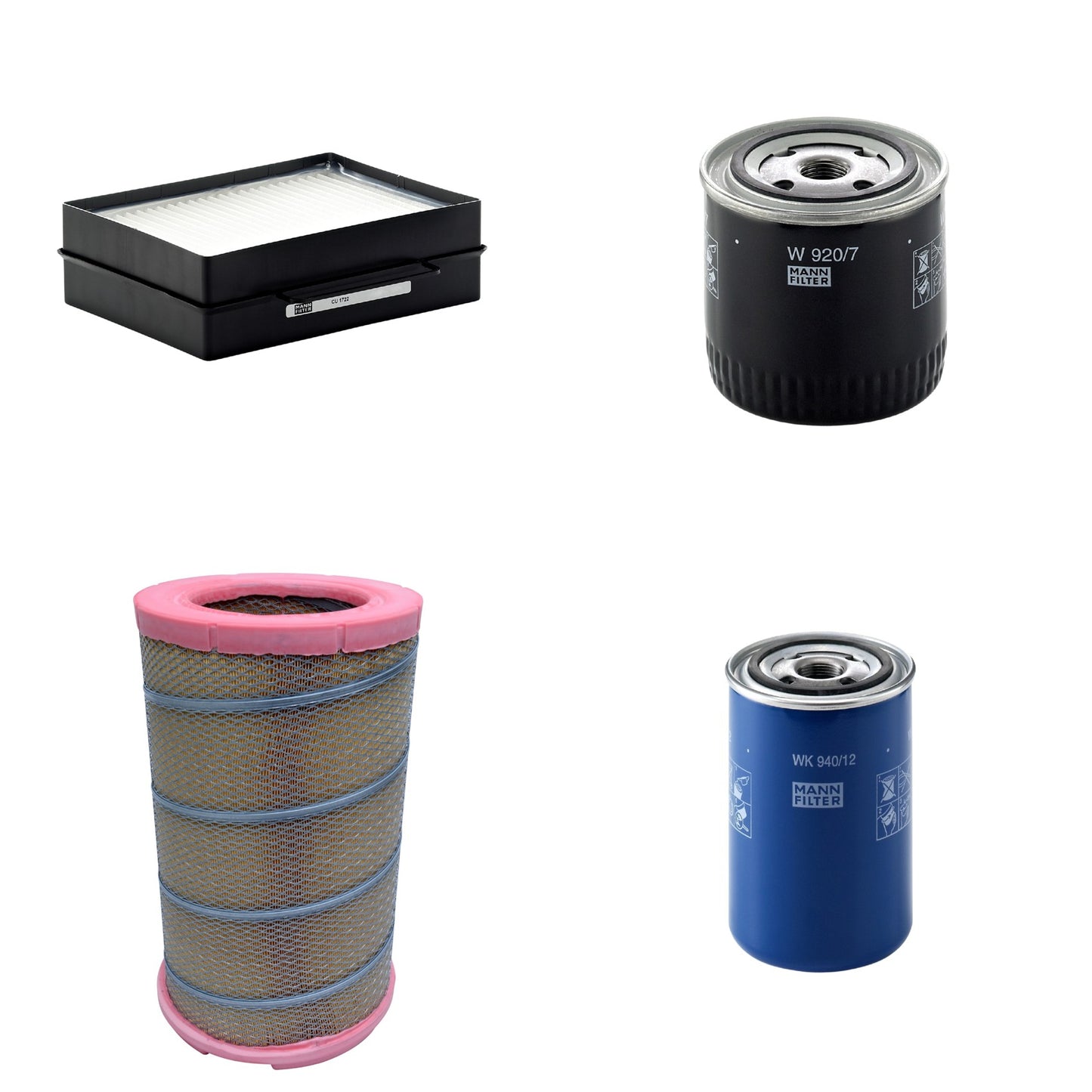 Kit Filtros de Ar Combustível Cabine Ar Condicionado Óleo - Mann-Filter - C301622 - CU1722 - W920/7 - WK940/12 - (1)