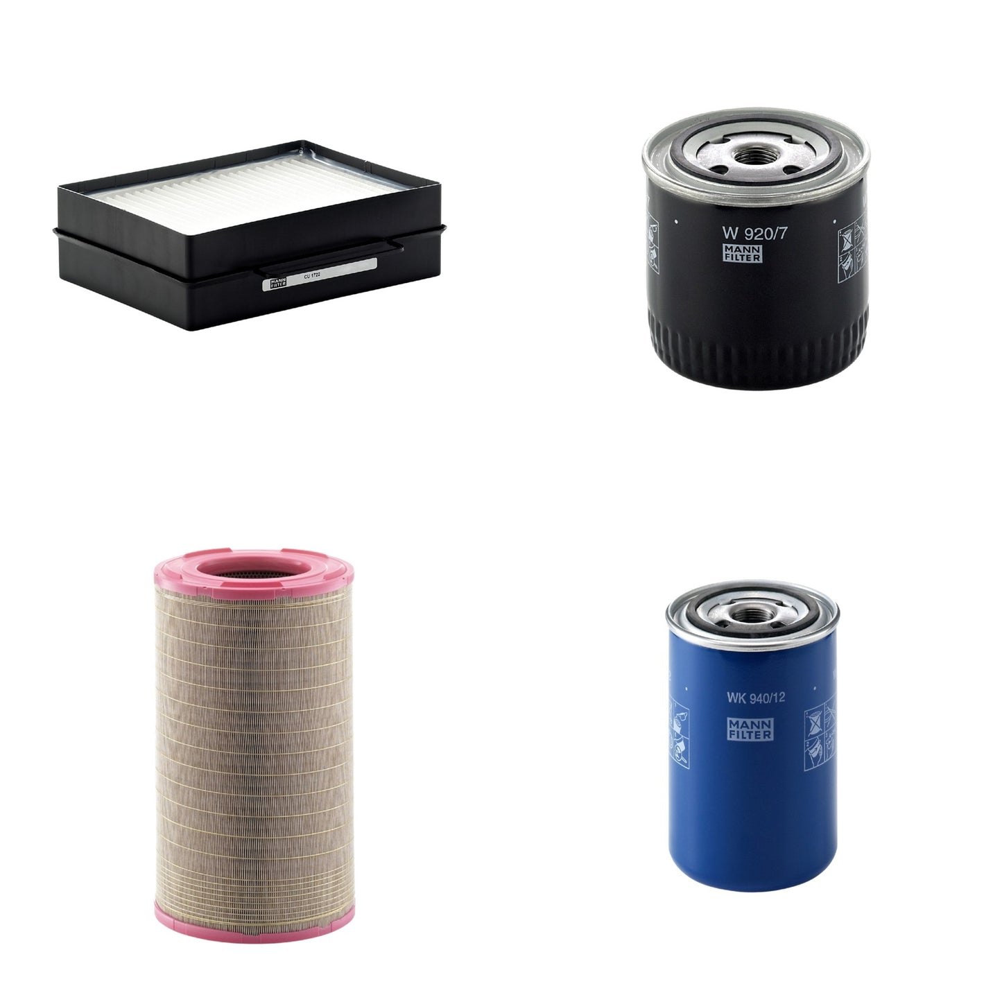 Kit Filtros de Ar Combustível Cabine Ar Condicionado Óleo - Mann-Filter - C301500 - CU1722 - W920/7 - WK940/12 - (1)