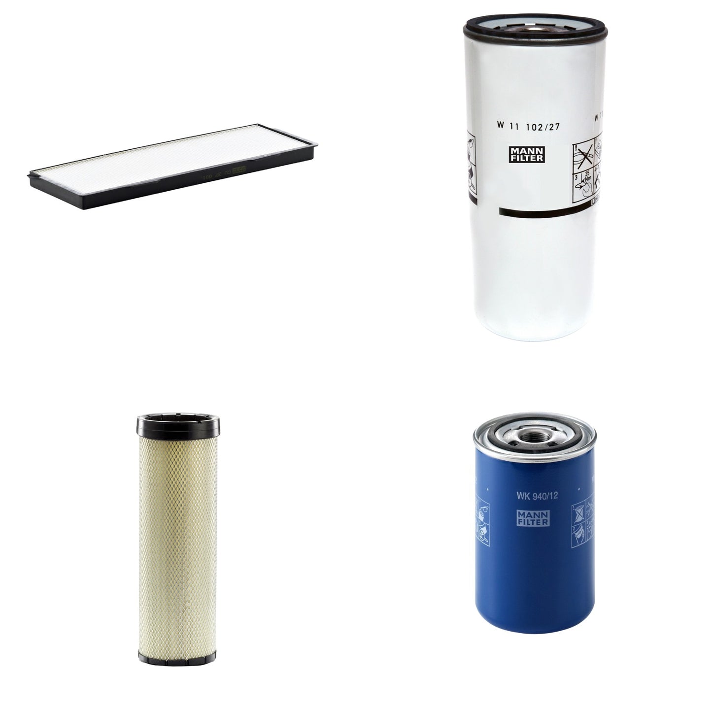 Kit Filtros de Ar Combustível Cabine Ar Condicionado Óleo - Mann-Filter - CF1720 - CU37001 - W11102/27 - WK940/12 - (1)