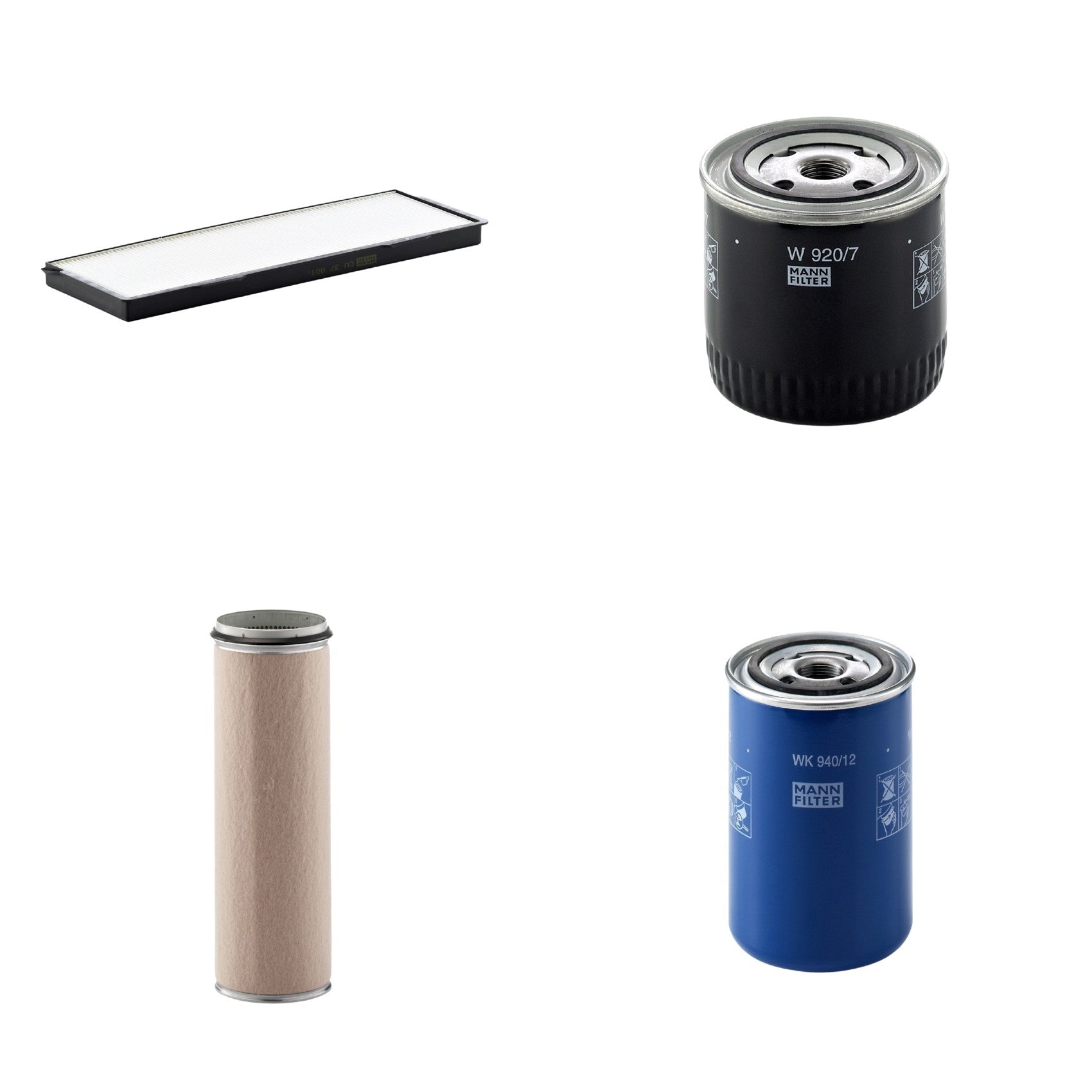 Kit Filtros de Ar Combustível Cabine Ar Condicionado Óleo - Mann-Filter - CF1600 - CU37001 - W920/7 - WK940/12 - (1)