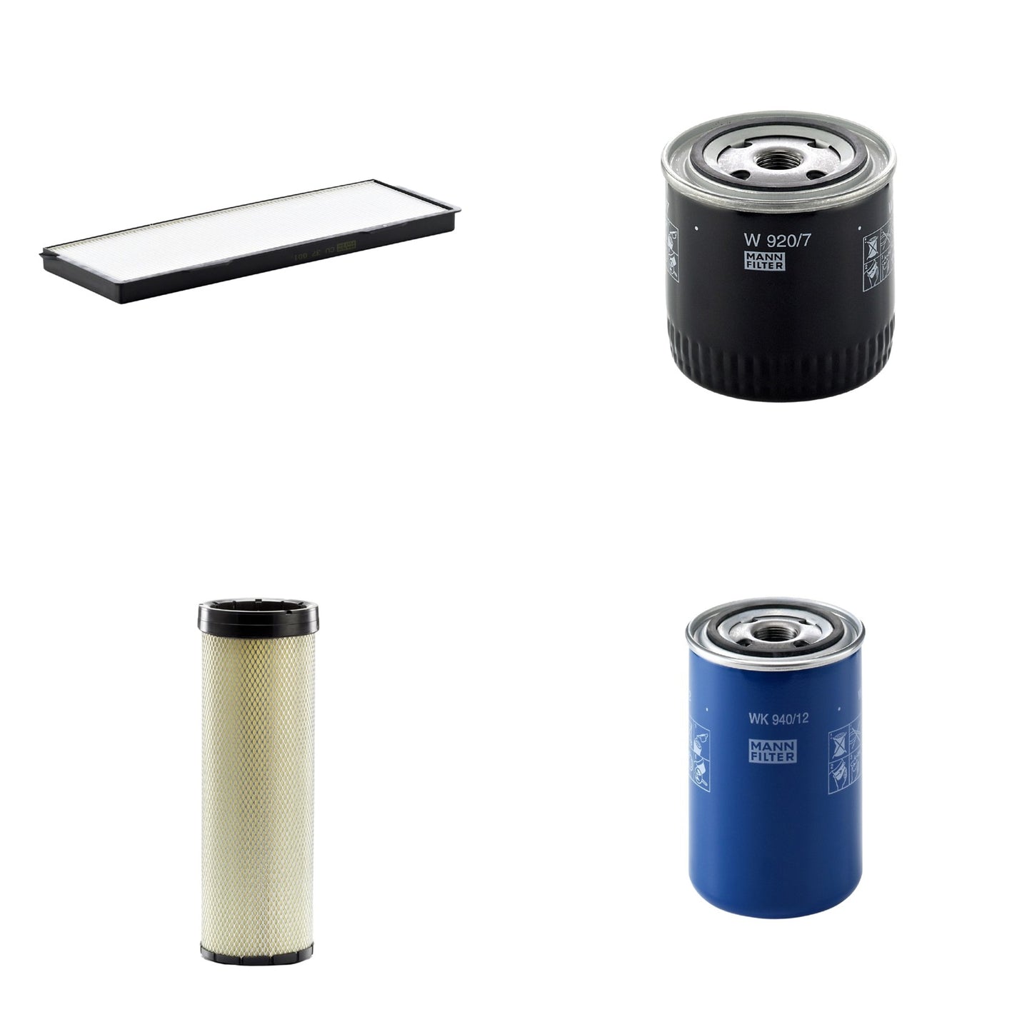 Kit Filtros de Ar Combustível Cabine Ar Condicionado Óleo - Mann-Filter - CF1720 - CU37001 - W920/7 - WK940/12 - (1)