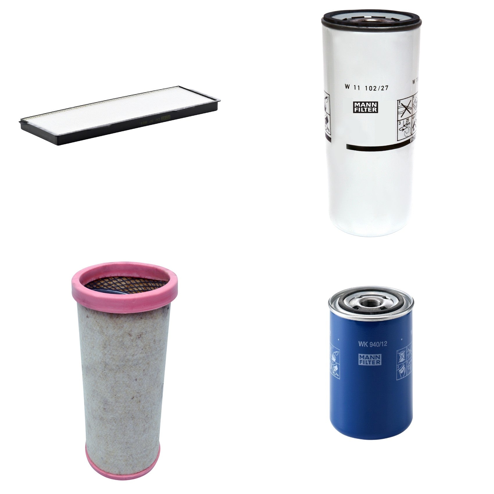Kit Filtros de Ar Combustível Cabine Ar Condicionado Óleo - Mann-Filter - CF1710 - CU37001 - W11102/27 - WK940/12 - (1)