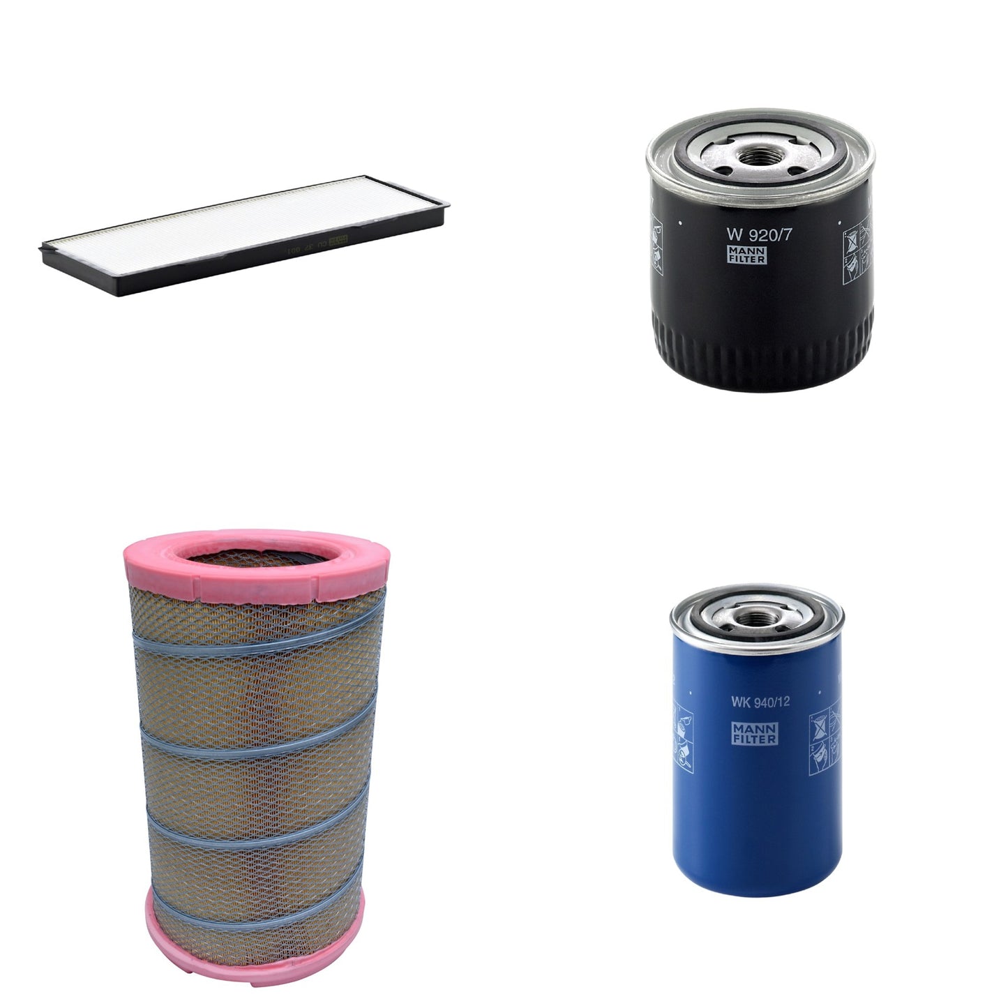 Kit Filtros de Ar Combustível Cabine Ar Condicionado Óleo - Mann-Filter - C301622 - CU37001 - W920/7 - WK940/12 - (1)