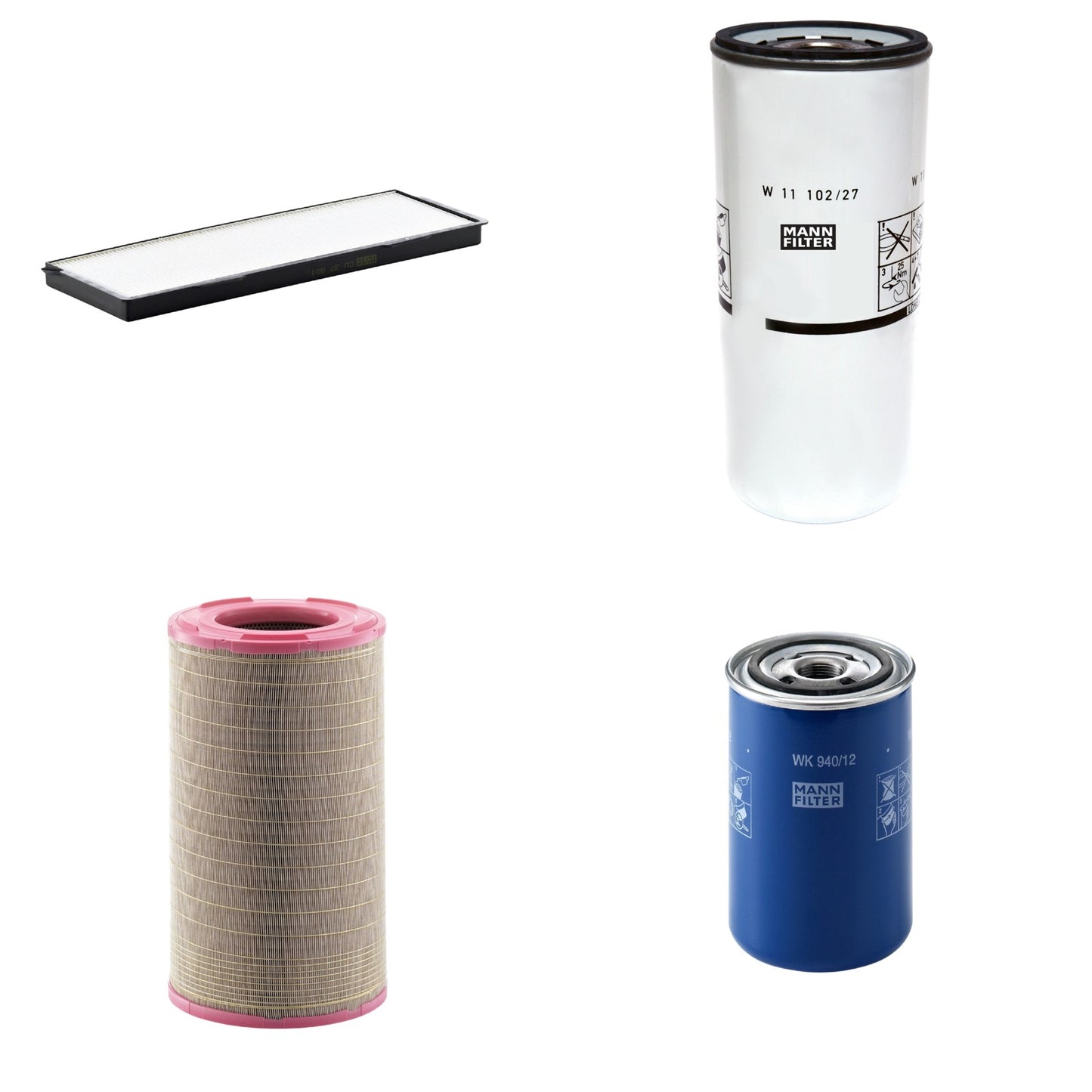 Kit Filtros de Ar Combustível Cabine Ar Condicionado Óleo - Mann-Filter - C301500 - CU37001 - W11102/27 - WK940/12 - (1)
