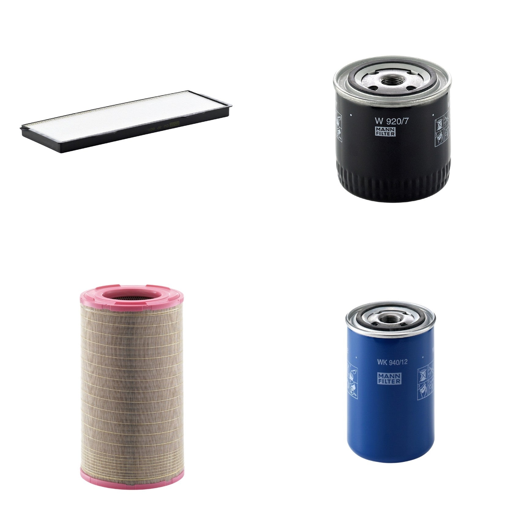 Kit Filtros de Ar Combustível Cabine Ar Condicionado Óleo - Mann-Filter - C301500 - CU37001 - W920/7 - WK940/12 - (1)