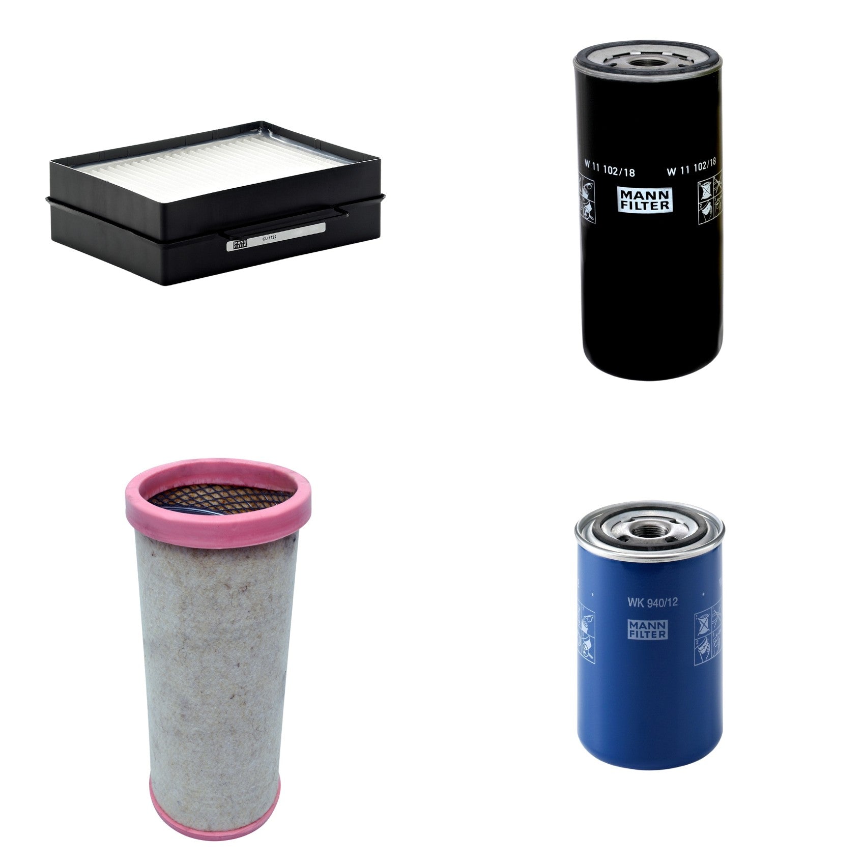 Kit Filtros de Ar Combustível Cabine Ar Condicionado Óleo - Mann-Filter - CF1710 - CU1722 - W11102/18 - WK940/12 - (1)