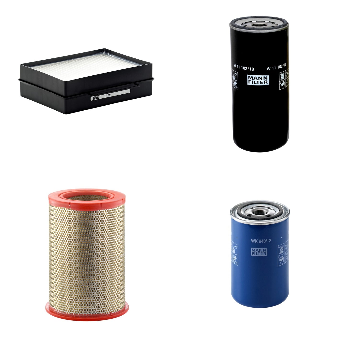 Kit Filtros de Ar Combustível Cabine Ar Condicionado Óleo - Mann-Filter - C301359 - CU1722 - W11102/18 - WK940/12 - (1)