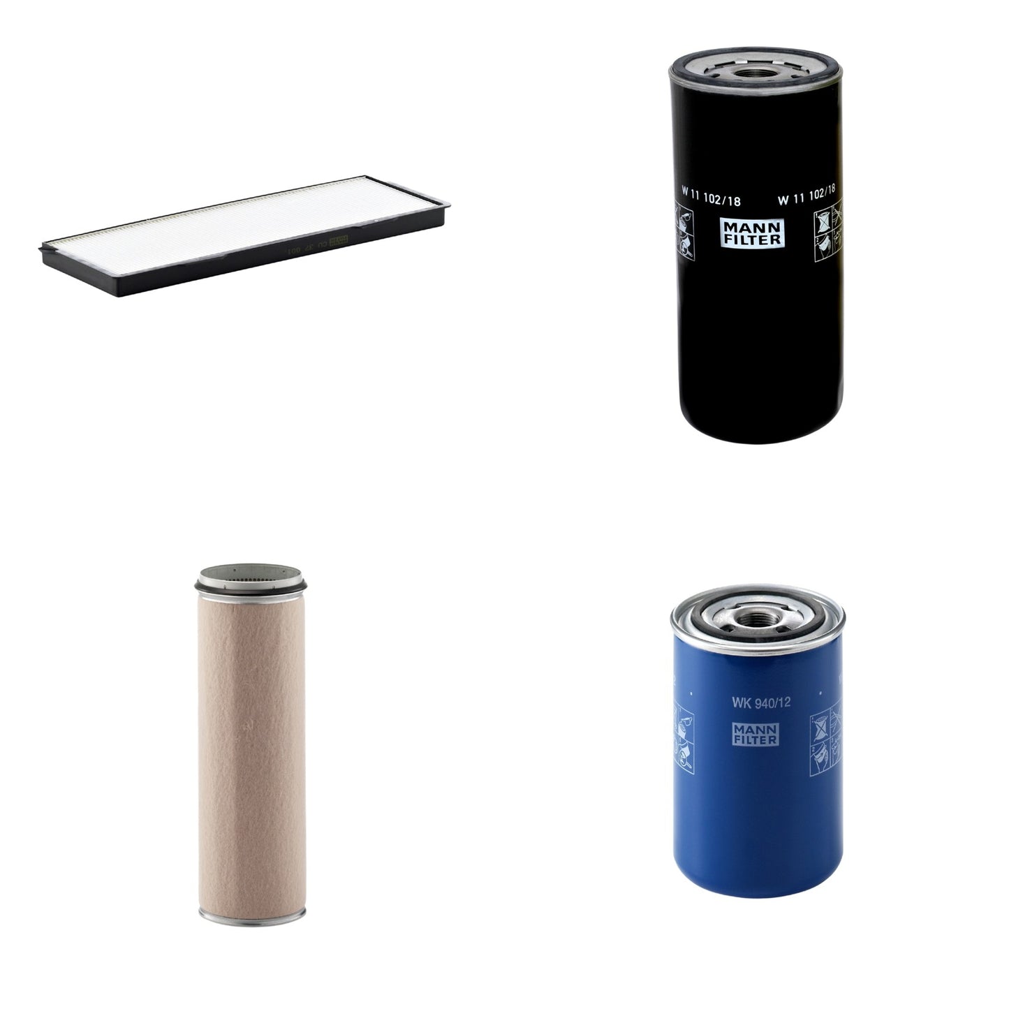 Kit Filtros de Ar Combustível Cabine Ar Condicionado Óleo - Mann-Filter - CF1600 - CU37001 - W11102/18 - WK940/12 - (1)