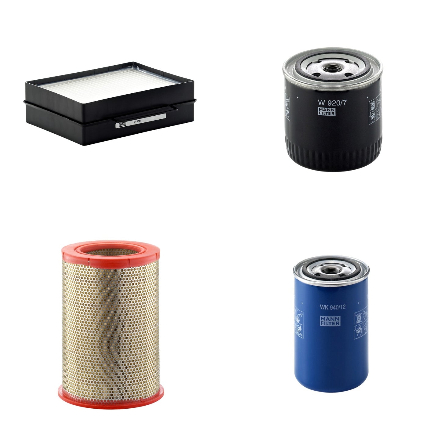 Kit Filtros de Ar Combustível Cabine Ar Condicionado Óleo - Mann-Filter - C301359 - CU1722 - W920/7 - WK940/12 - (1)
