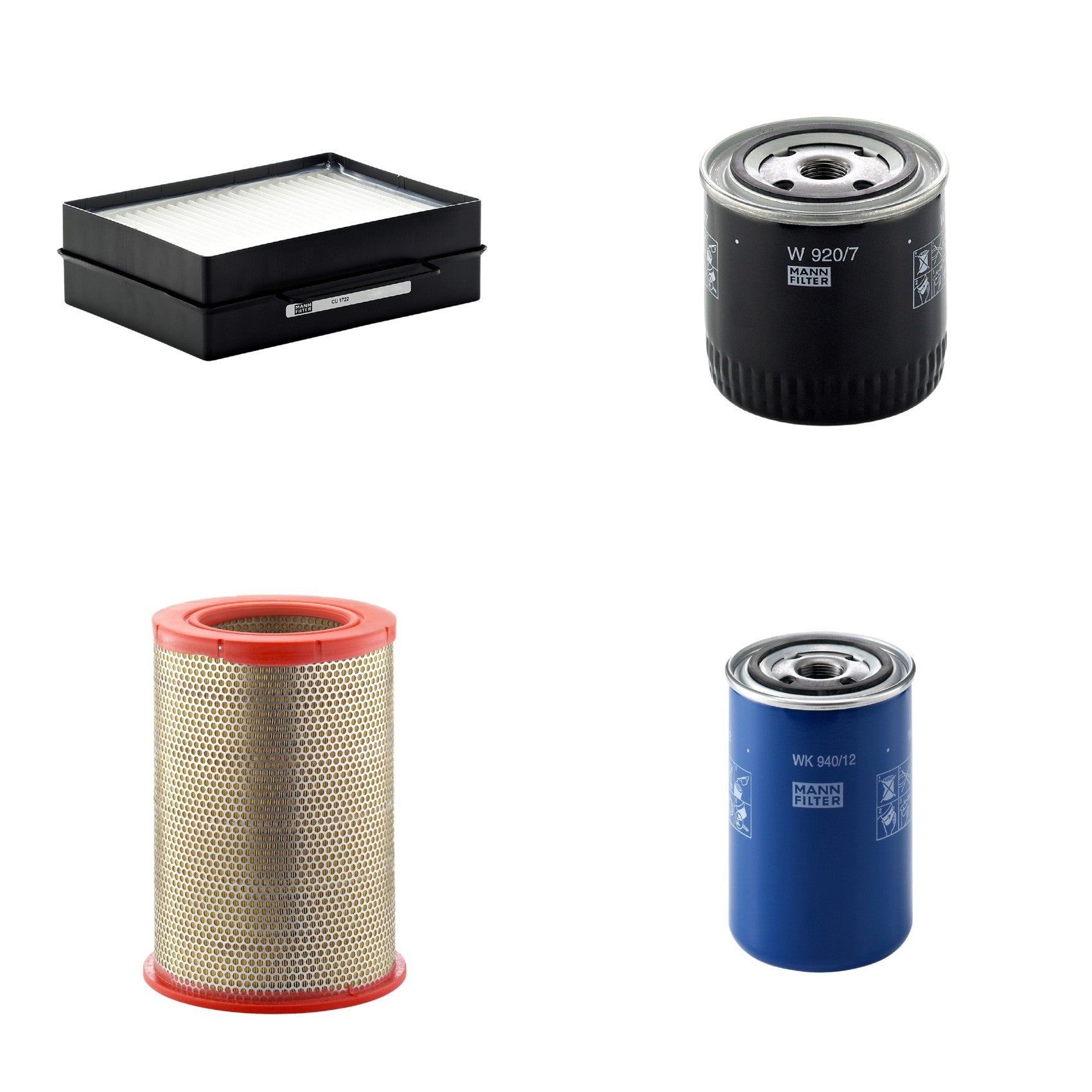 Kit Filtros de Ar Combustível Cabine Ar Condicionado Óleo - Mann-Filter - C301359 - CU1722 - W920/7 - WK940/12 - (1)