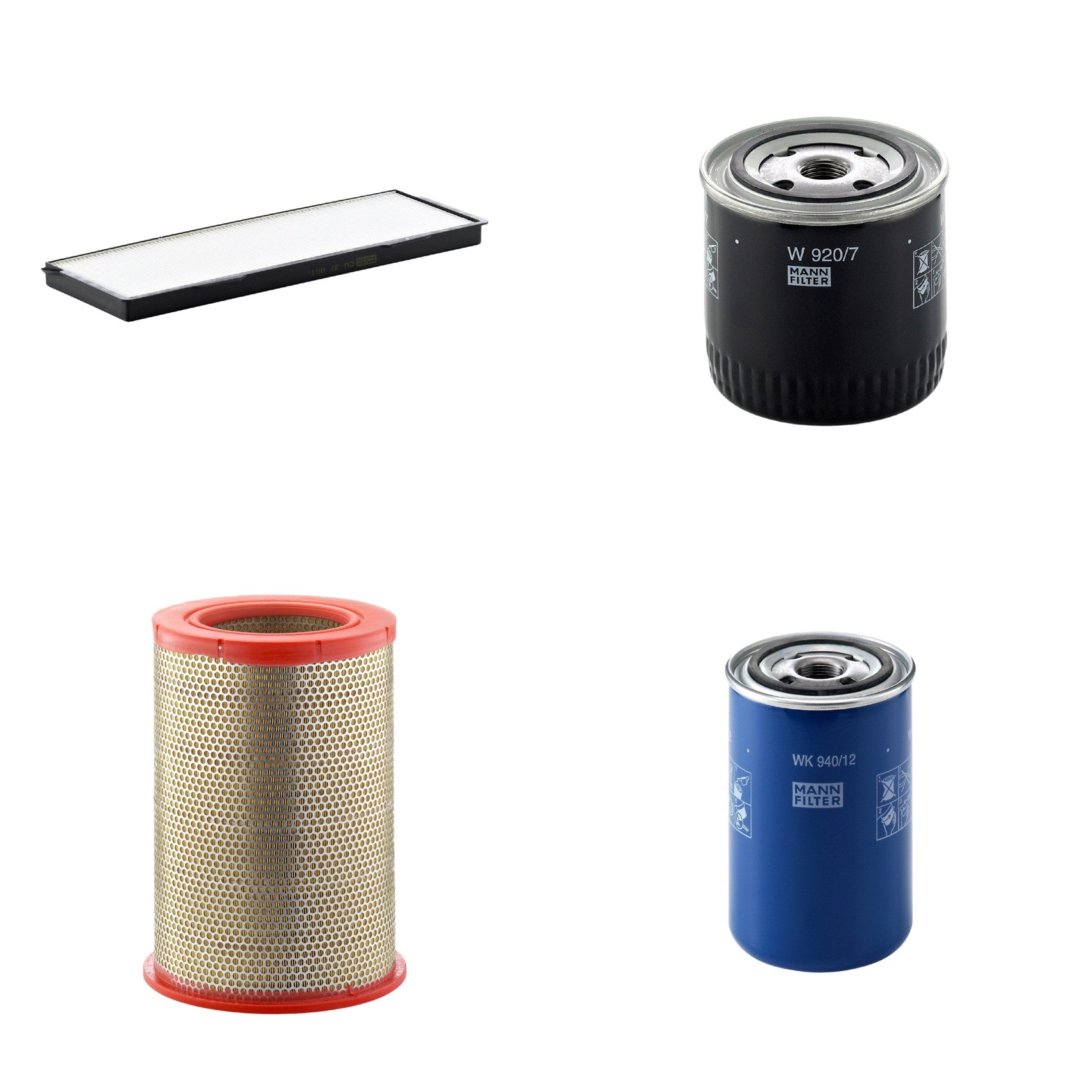 Kit Filtros de Ar Combustível Cabine Ar Condicionado Óleo - Mann-Filter - C301359 - CU37001 - W920/7 - WK940/12 - (1)