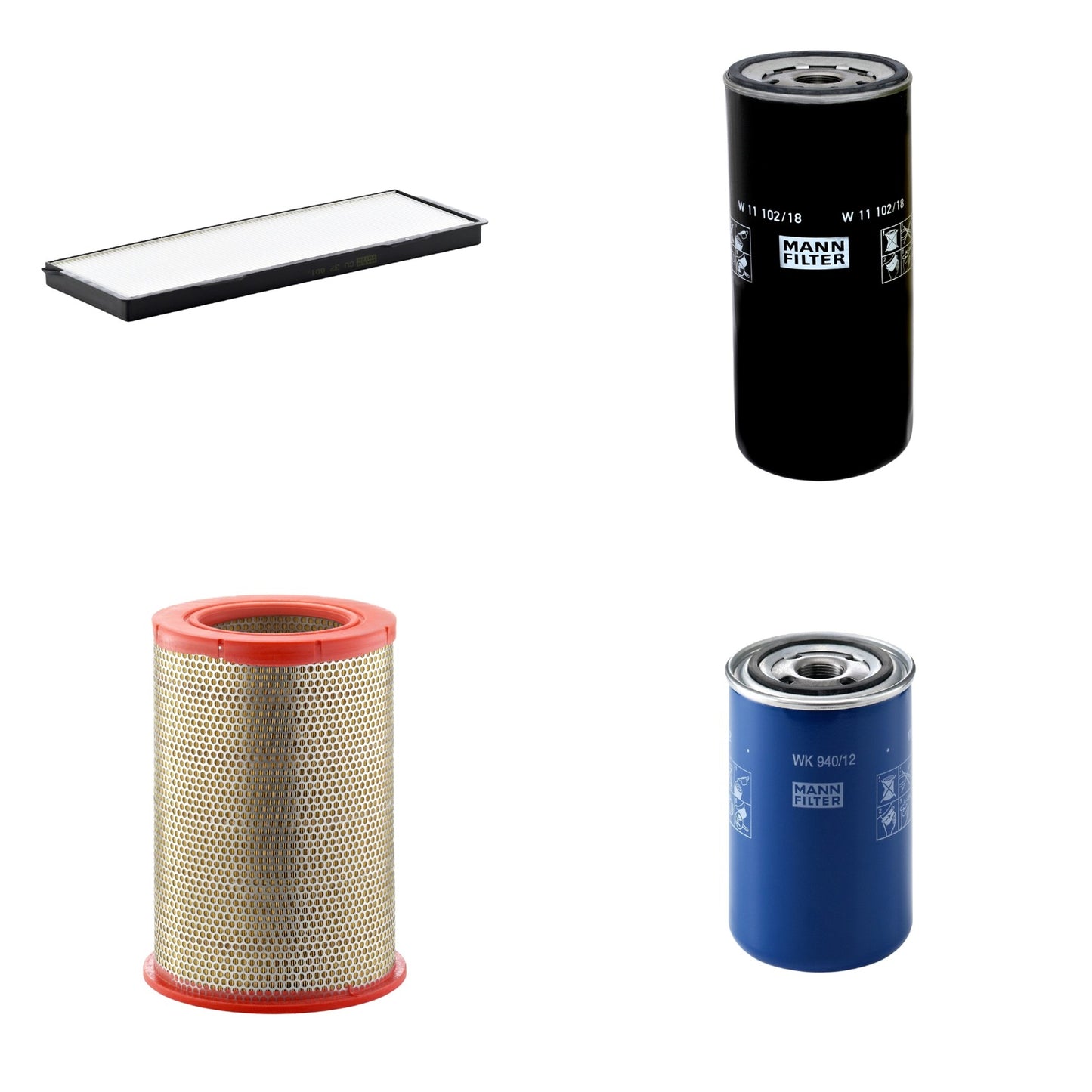 Kit Filtros de Ar Combustível Cabine Ar Condicionado Óleo - Mann-Filter - C301359 - CU37001 - W11102/18 - WK940/12 - (1)