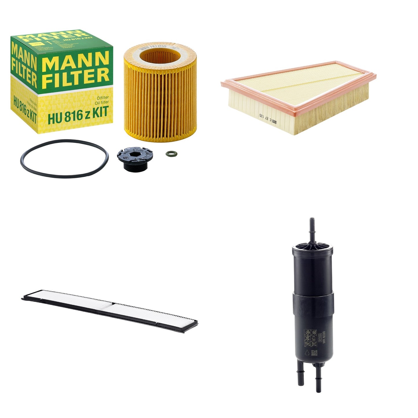 Kit Filtros de Ar Combustível Cabine Ar Condicionado Óleo - Mann-Filter - C27125 - CU8430 - HU816zKIT - WK6030 - (1)