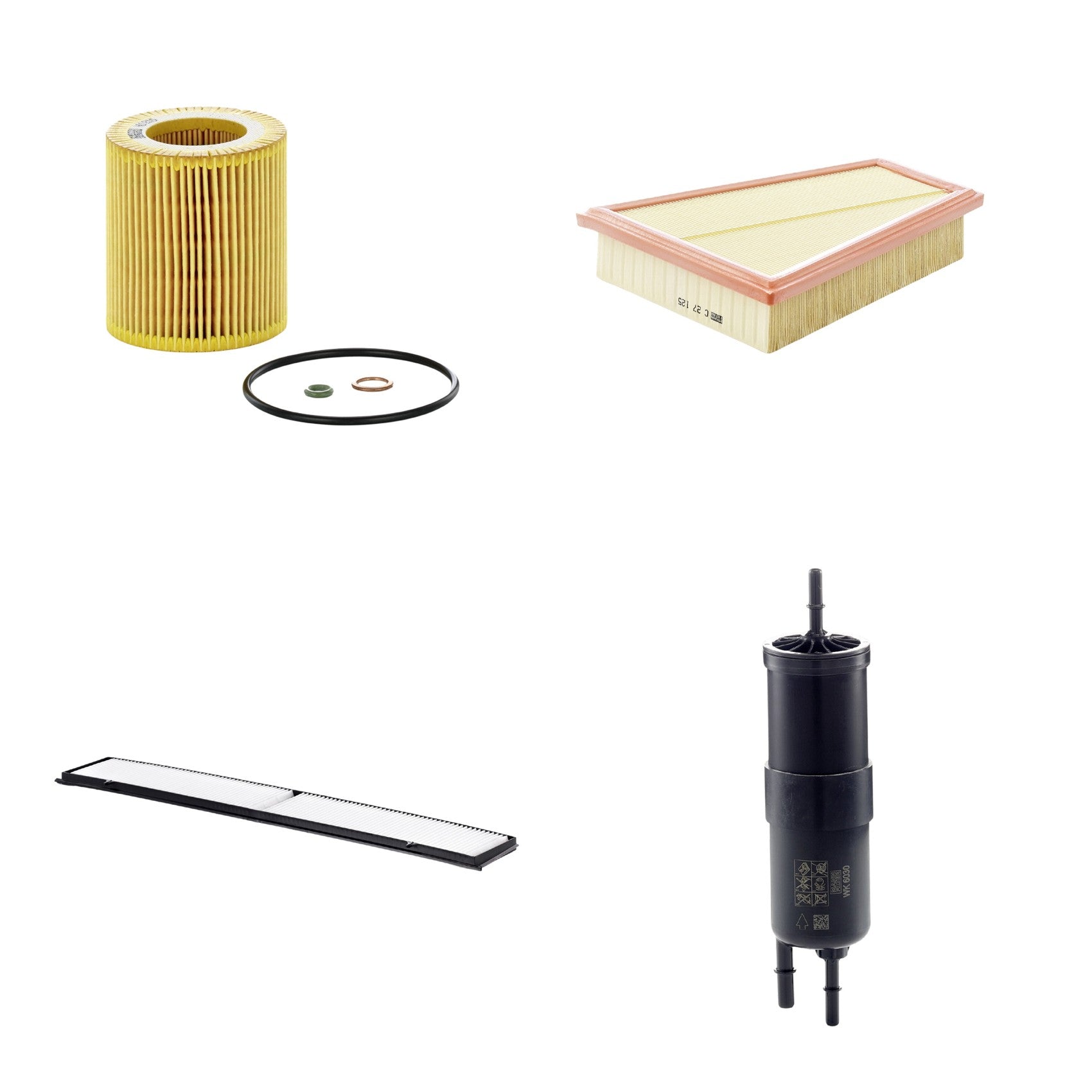 Kit Filtros de Ar Combustível Cabine Ar Condicionado Óleo - Mann-Filter - C27125 - CU8430 - HU816X - WK6030 - (1)
