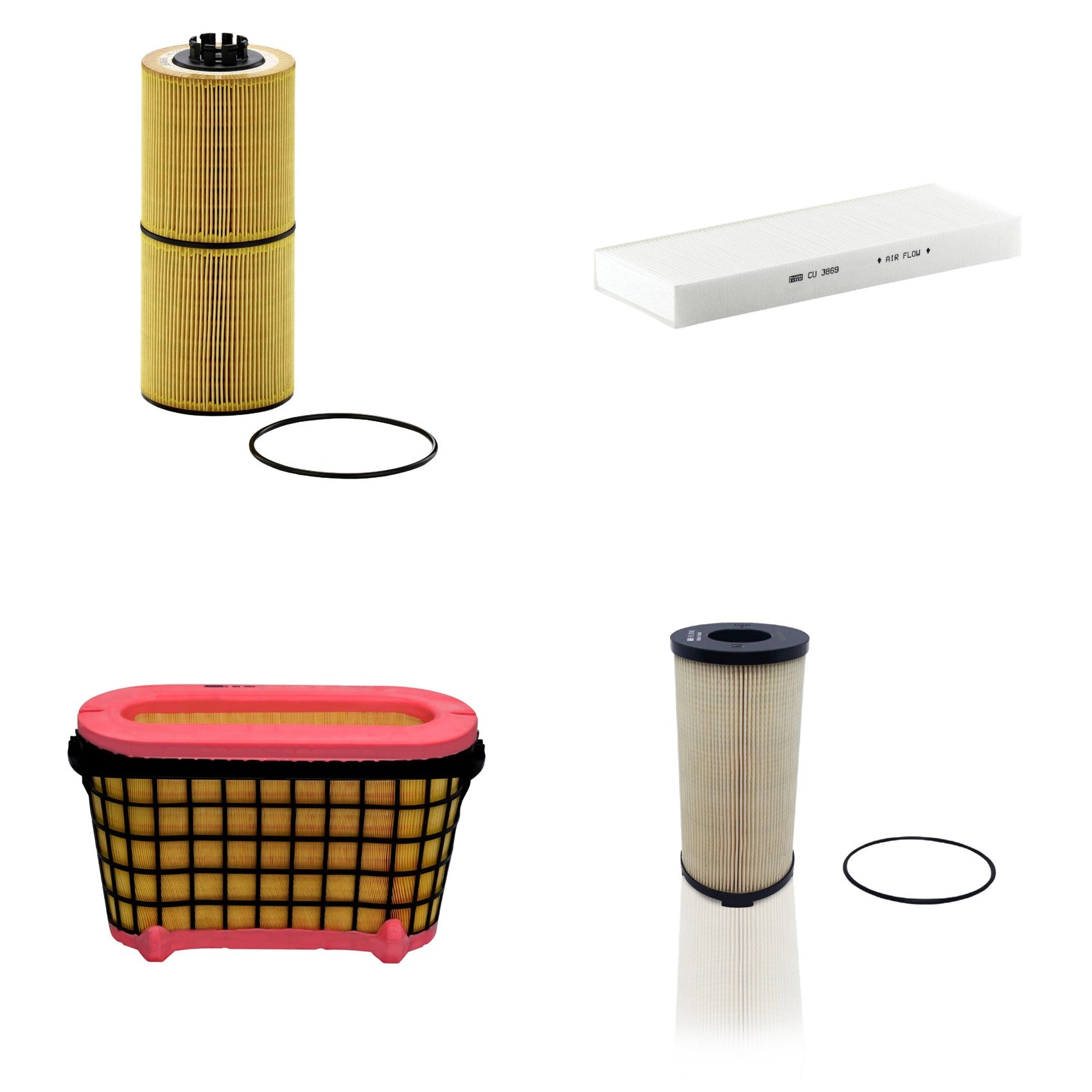 Kit Filtros de Ar Combustível Cabine Ar Condicionado Óleo - Mann-Filter - C50004 - CU3869 - HU12001z - PU9198x - (1)