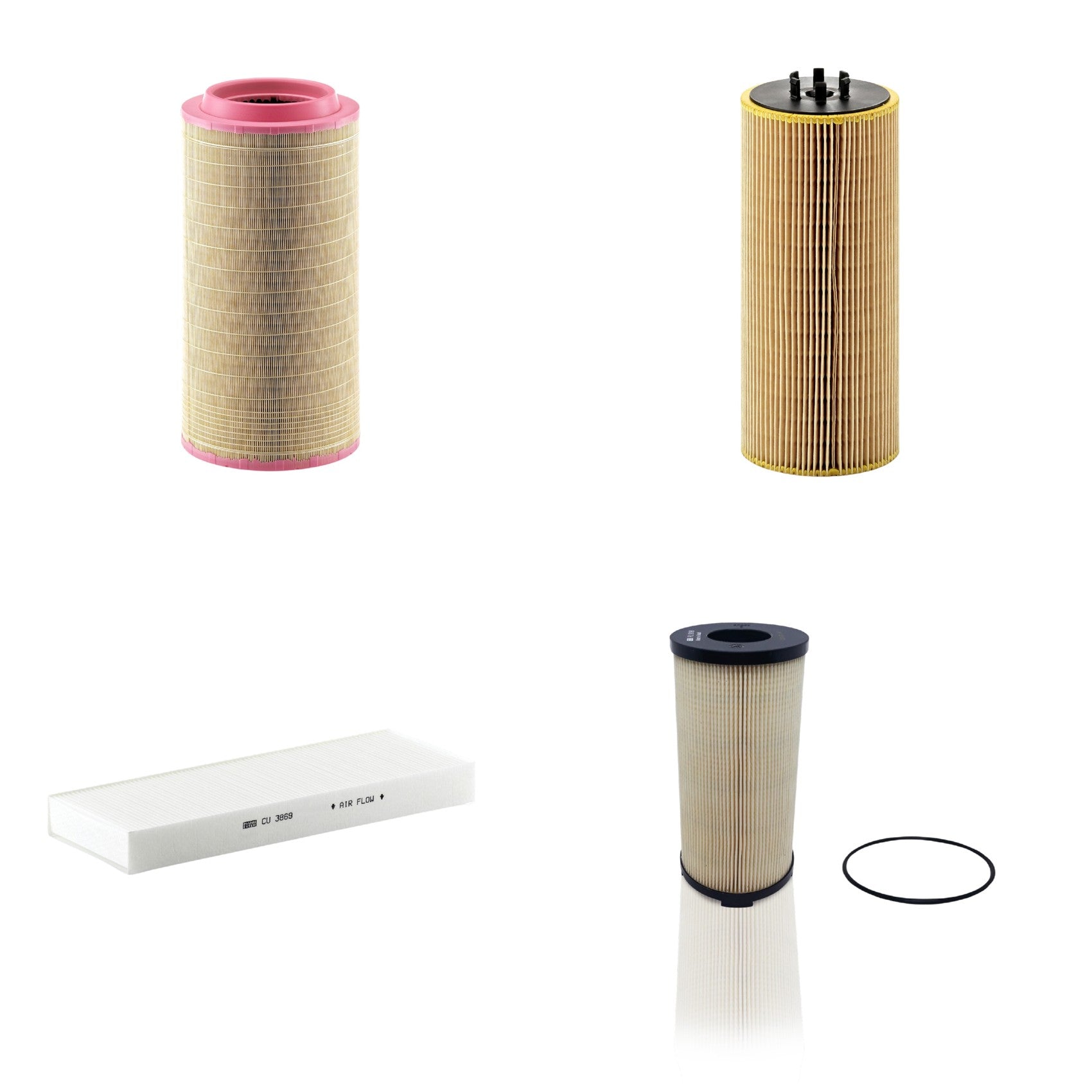 Kit Filtros de Ar Combustível Cabine Ar Condicionado Óleo - Mann-Filter - C271340 - CU3869 - HU12110x - PU9198x - (1)
