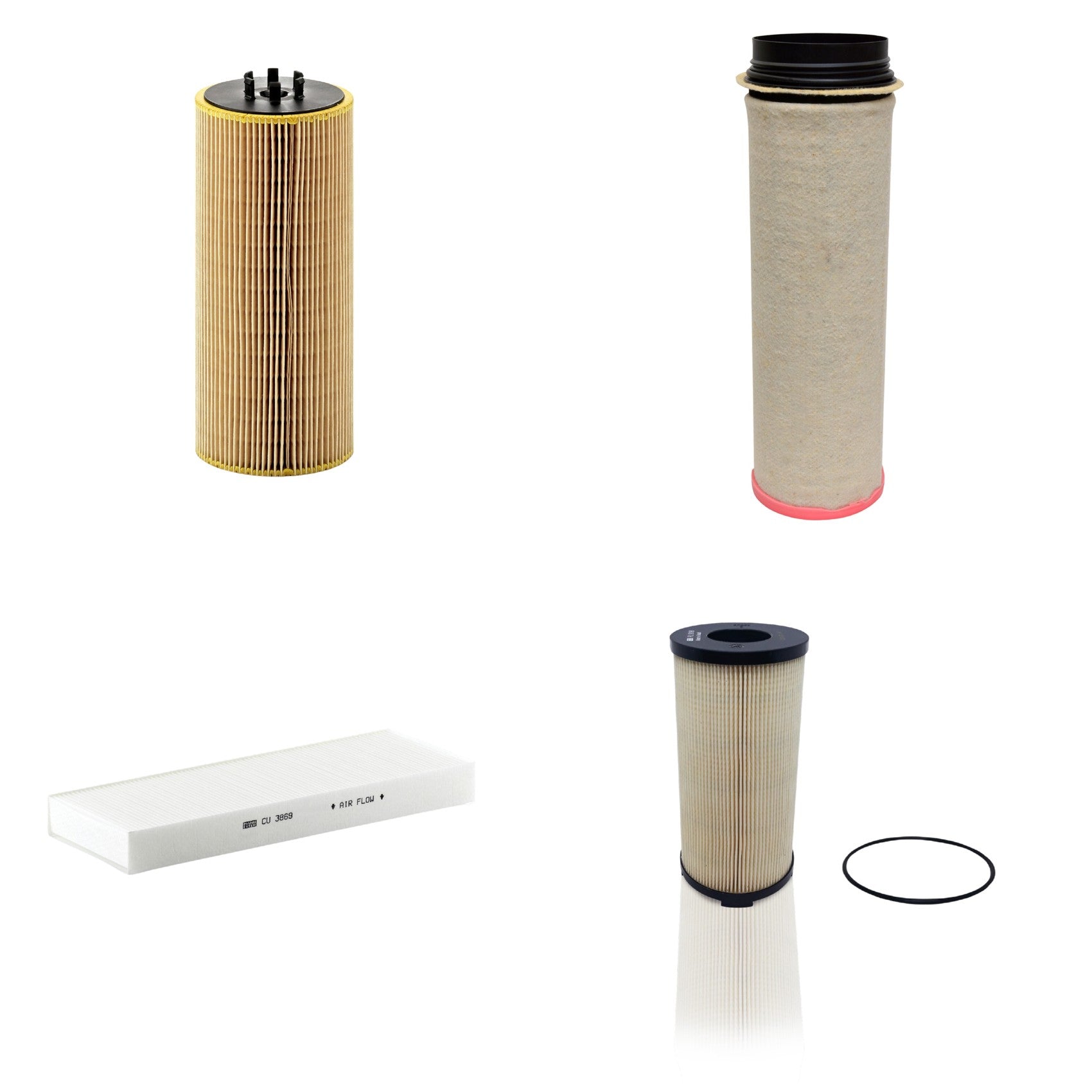 Kit Filtros de Ar Combustível Cabine Ar Condicionado Óleo - Mann-Filter - CF1651 - CU3869 - HU12110x - PU9198x - (1)