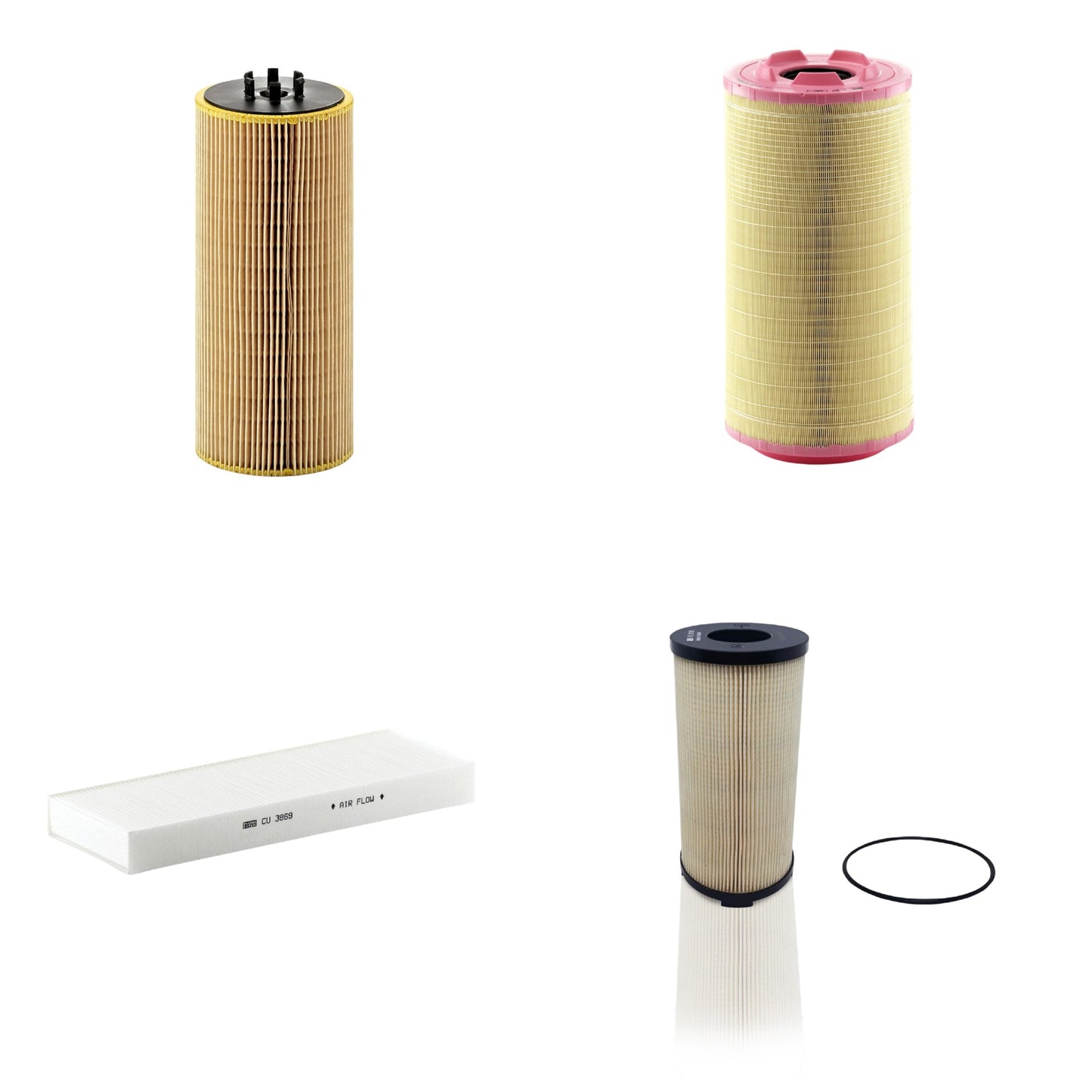 Kit Filtros de Ar Combustível Cabine Ar Condicionado Óleo - Mann-Filter - C271320/3 - CU3869 - HU12110x - PU9198x - (1)