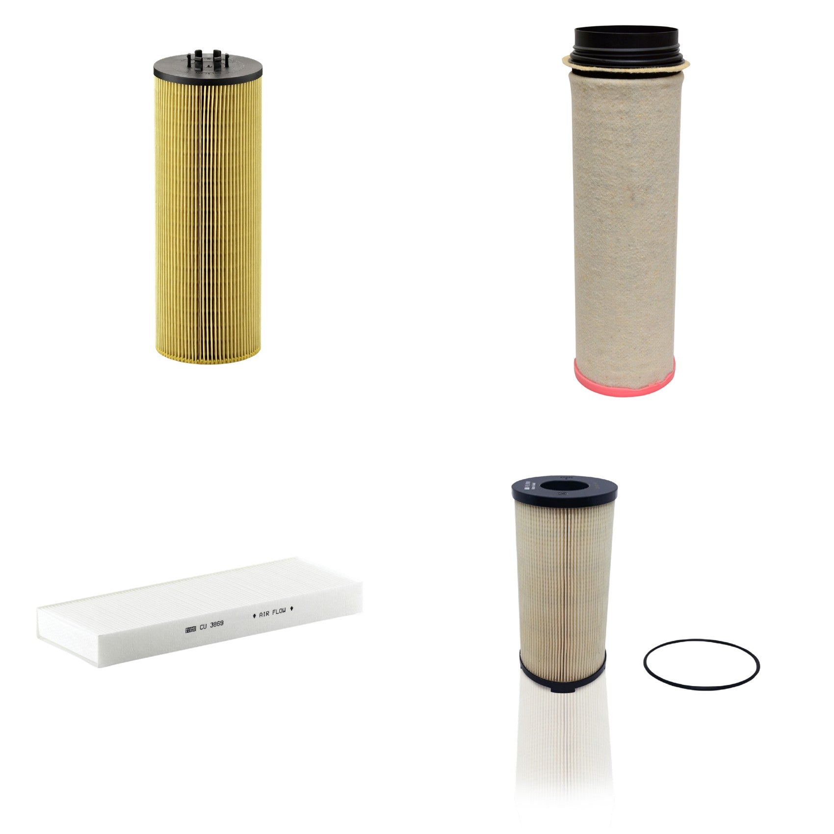 Kit Filtros de Ar Combustível Cabine Ar Condicionado Óleo - Mann-Filter - CF1651 - CU3869 - HU12140x - PU9198x - (1)