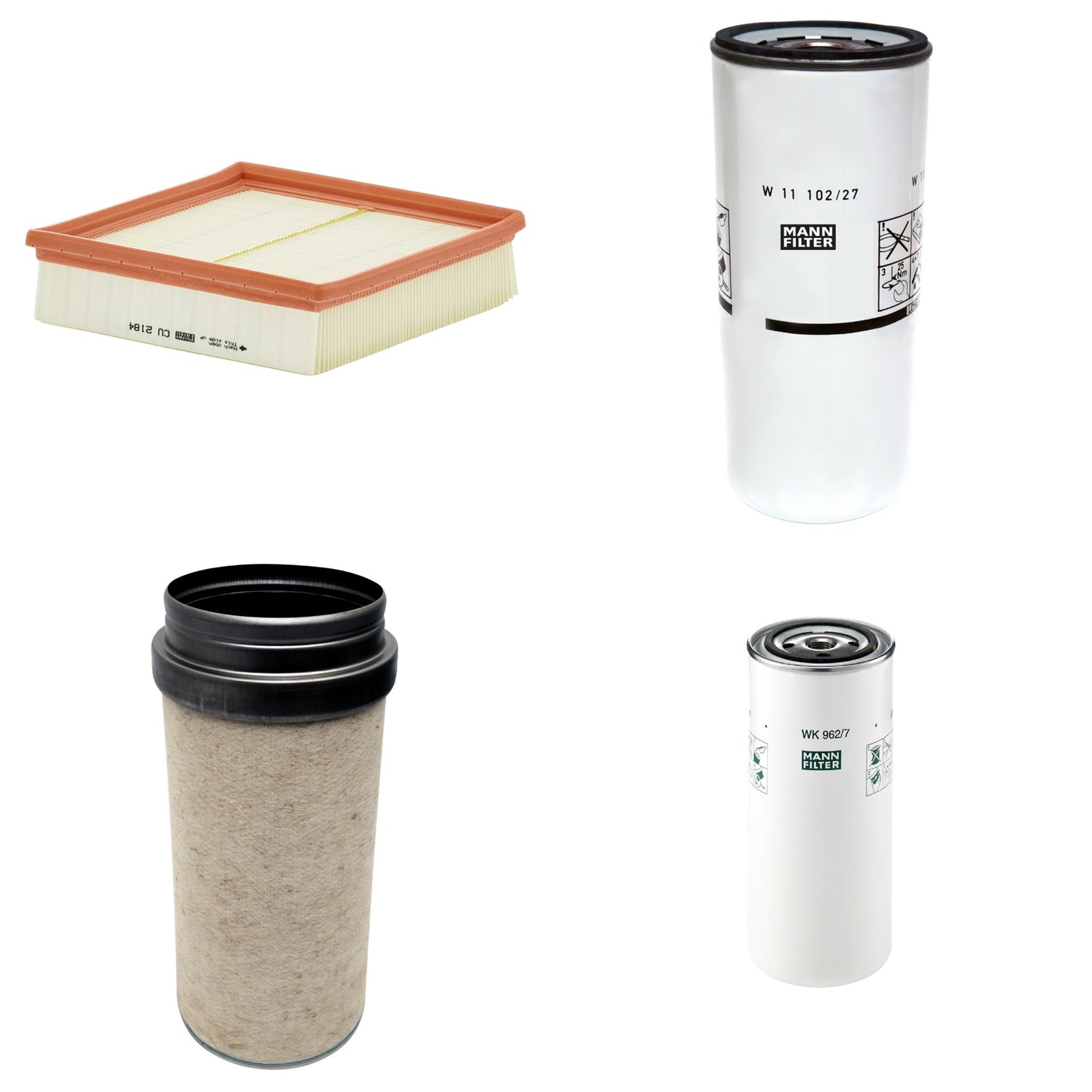 Kit Filtros de Ar Combustível Cabine Ar Condicionado Óleo - Mann-Filter - CF2000 - CU2184 - W11102/27 - WK962/7 - (1)