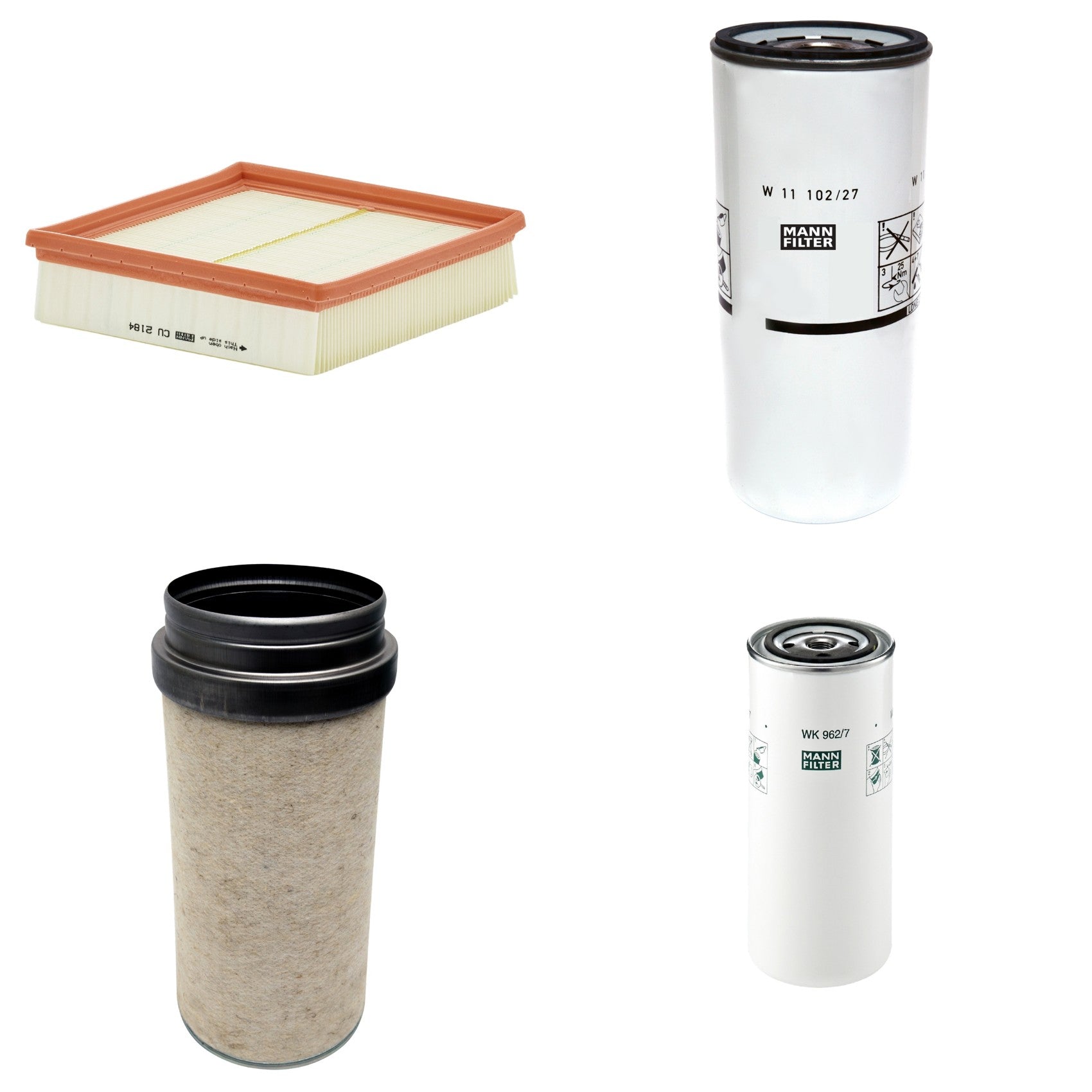 Kit Filtros de Ar Combustível Cabine Ar Condicionado Óleo - Mann-Filter - CF2000 - CU2184 - W11102/27 - WK962/7 - (1)