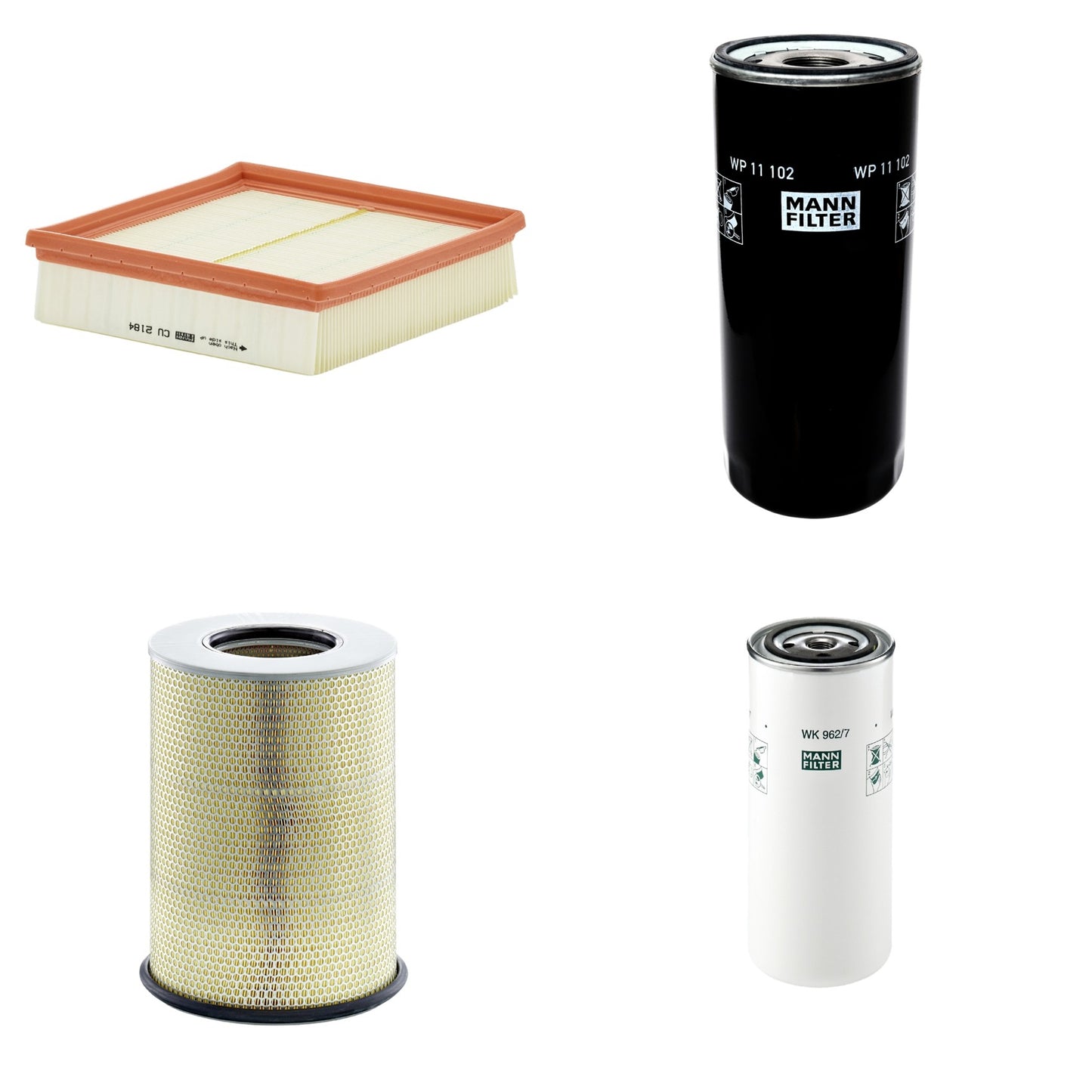 Kit Filtros de Ar Combustível Cabine Ar Condicionado Óleo - Mann-Filter - C311345/1 - CU2184 - WK962/7 - WP11102 - (1)