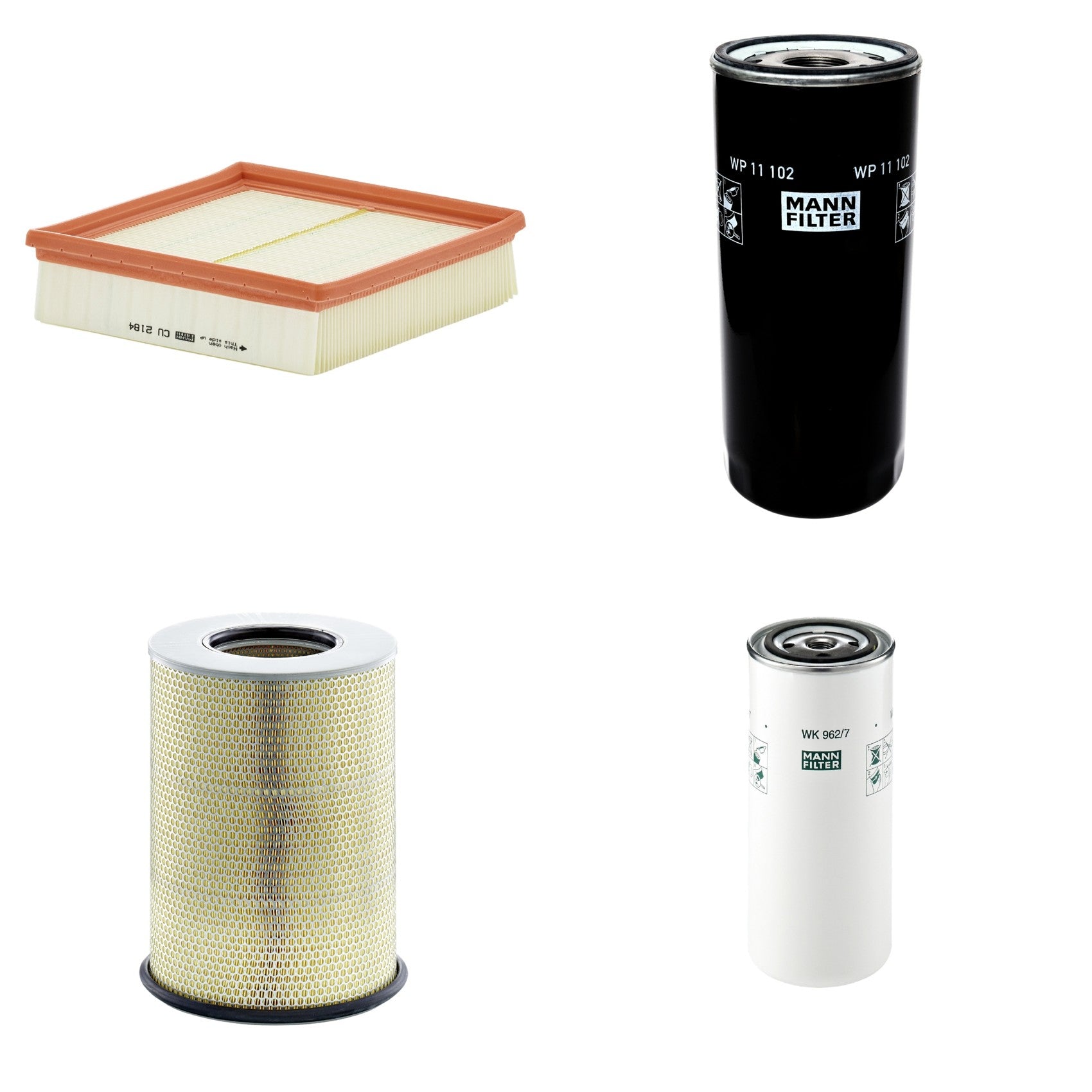 Kit Filtros de Ar Combustível Cabine Ar Condicionado Óleo - Mann-Filter - C311345/1 - CU2184 - WK962/7 - WP11102 - (1)