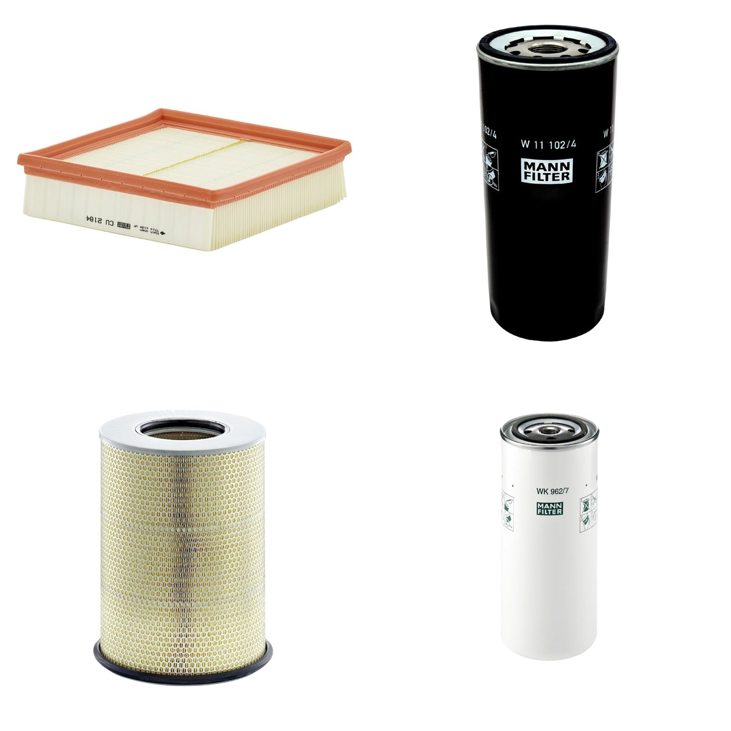 Kit Filtros de Ar Combustível Cabine Ar Condicionado Óleo - Mann-Filter - C311345/1 - CU2184 - W11102/4 - WK962/7 - (1)
