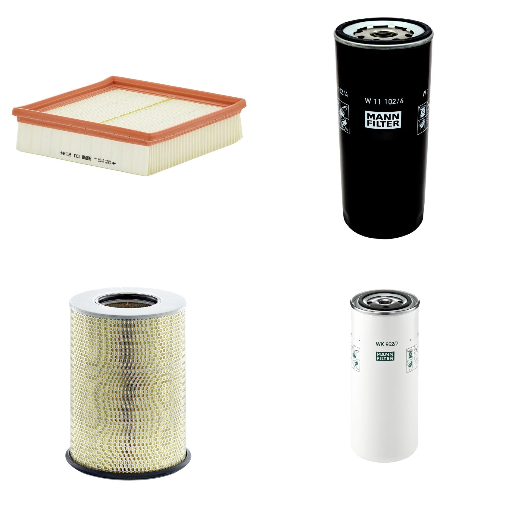 Kit Filtros de Ar Combustível Cabine Ar Condicionado Óleo - Mann-Filter - C311345/1 - CU2184 - W11102/4 - WK962/7 - (1)