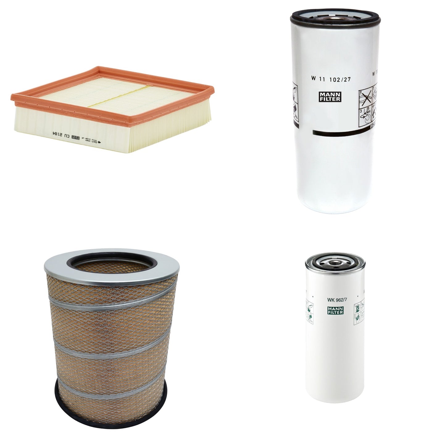 Kit Filtros de Ar Combustível Cabine Ar Condicionado Óleo - Mann-Filter - C341500 - CU2184 - W11102/27 - WK962/7 - (1)