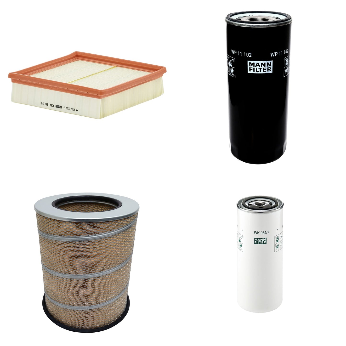 Kit Filtros de Ar Combustível Cabine Ar Condicionado Óleo - Mann-Filter - C341500 - CU2184 - WK962/7 - WP11102 - (1)