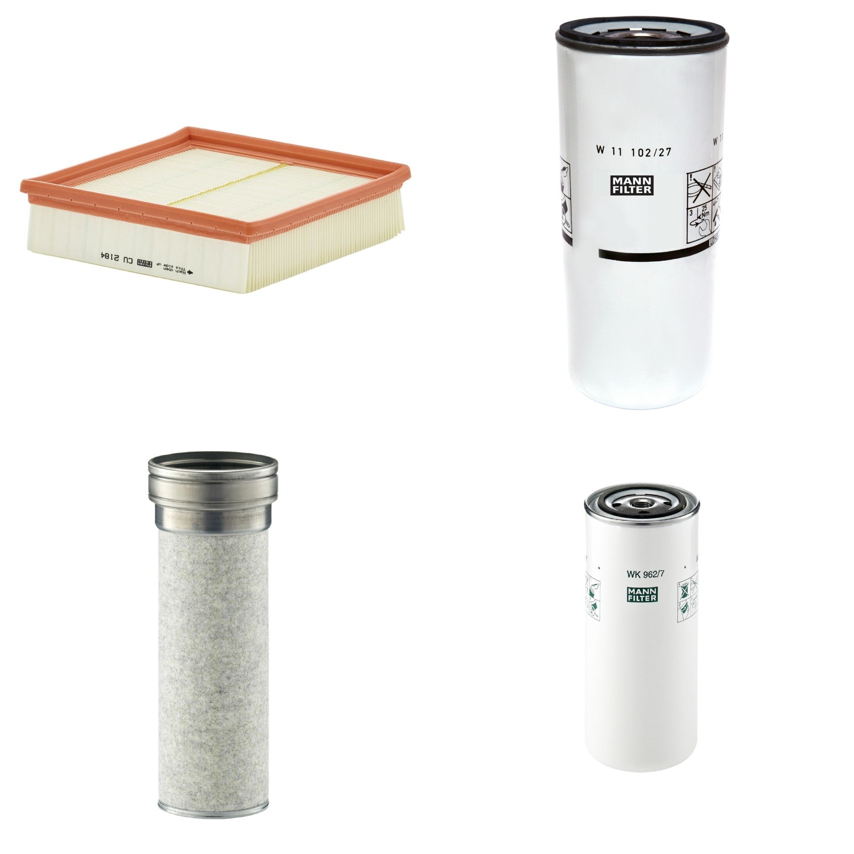 Kit Filtros de Ar Combustível Cabine Ar Condicionado Óleo - Mann-Filter - CF1510/1 - CU2184 - W11102/27 - WK962/7 - (1)