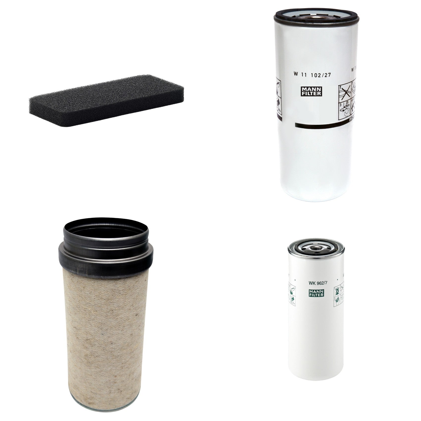 Kit Filtros de Ar Combustível Cabine Ar Condicionado Óleo - Mann-Filter - CF2000 - CU2101 - W11102/27 - WK962/7 - (1)
