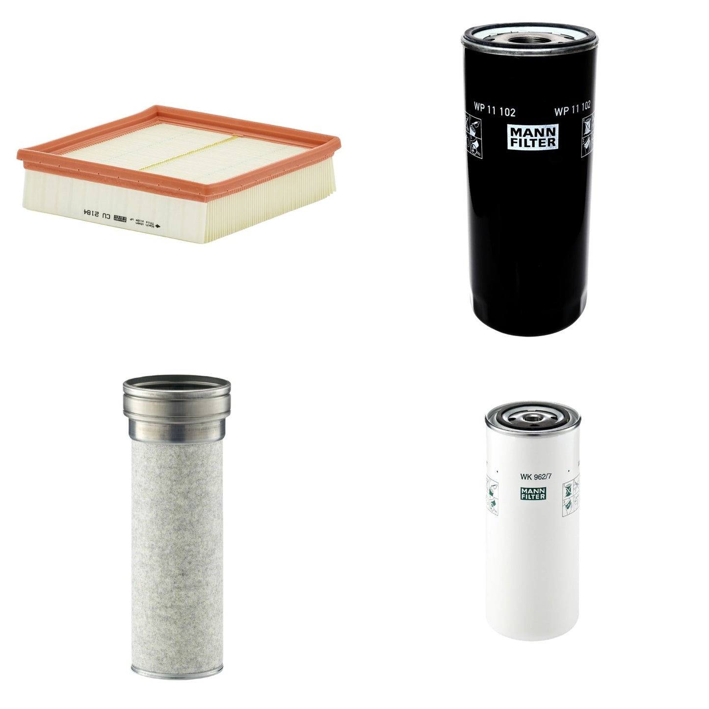 Kit Filtros de Ar Combustível Cabine Ar Condicionado Óleo - Mann-Filter - CF1510/1 - CU2184 - WK962/7 - WP11102 - (1)