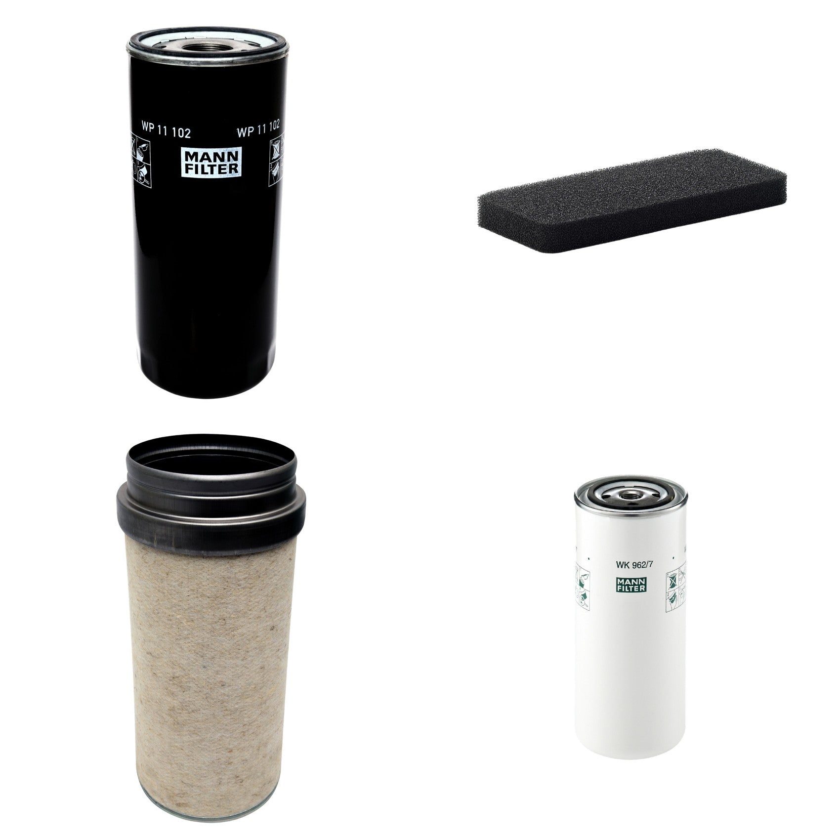 Kit Filtros de Ar Combustível Cabine Ar Condicionado Óleo - Mann-Filter - CF2000 - CU2101 - WK962/7 - WP11102 - (1)