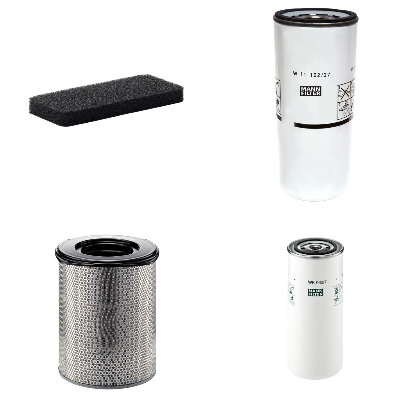 Kit Filtros de Ar Combustível Cabine Ar Condicionado Óleo - Mann-Filter - C321500 - CU2101 - W11102/27 - WK962/7 - (1)