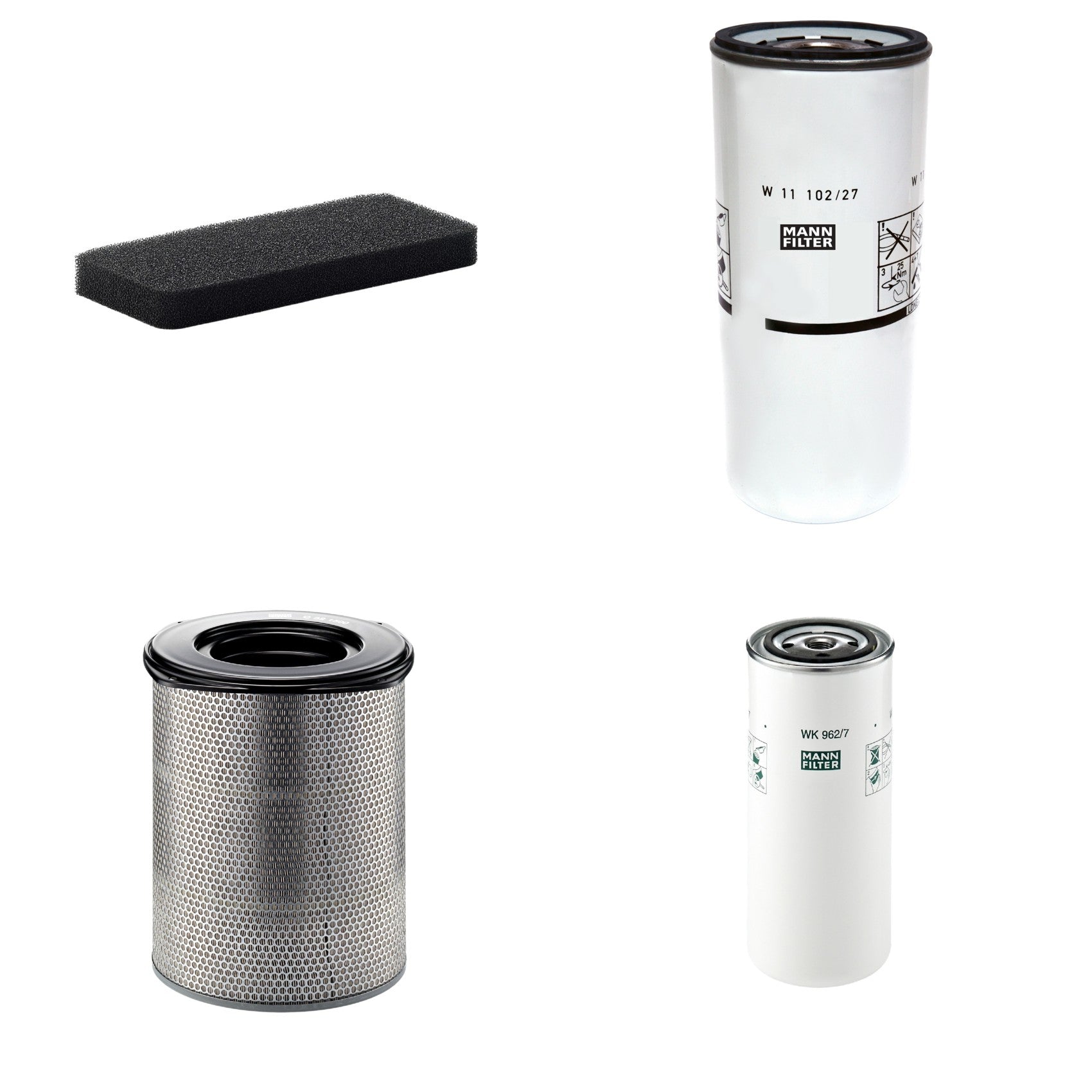 Kit Filtros de Ar Combustível Cabine Ar Condicionado Óleo - Mann-Filter - C321500 - CU2101 - W11102/27 - WK962/7 - (1)