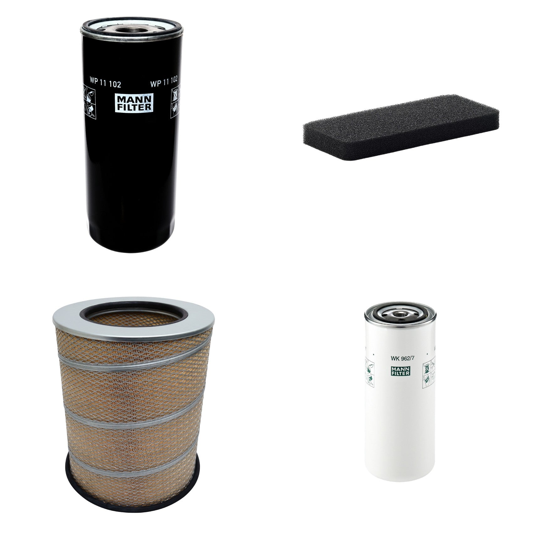 Kit Filtros de Ar Combustível Cabine Ar Condicionado Óleo - Mann-Filter - C341500 - CU2101 - WK962/7 - WP11102 - (1)