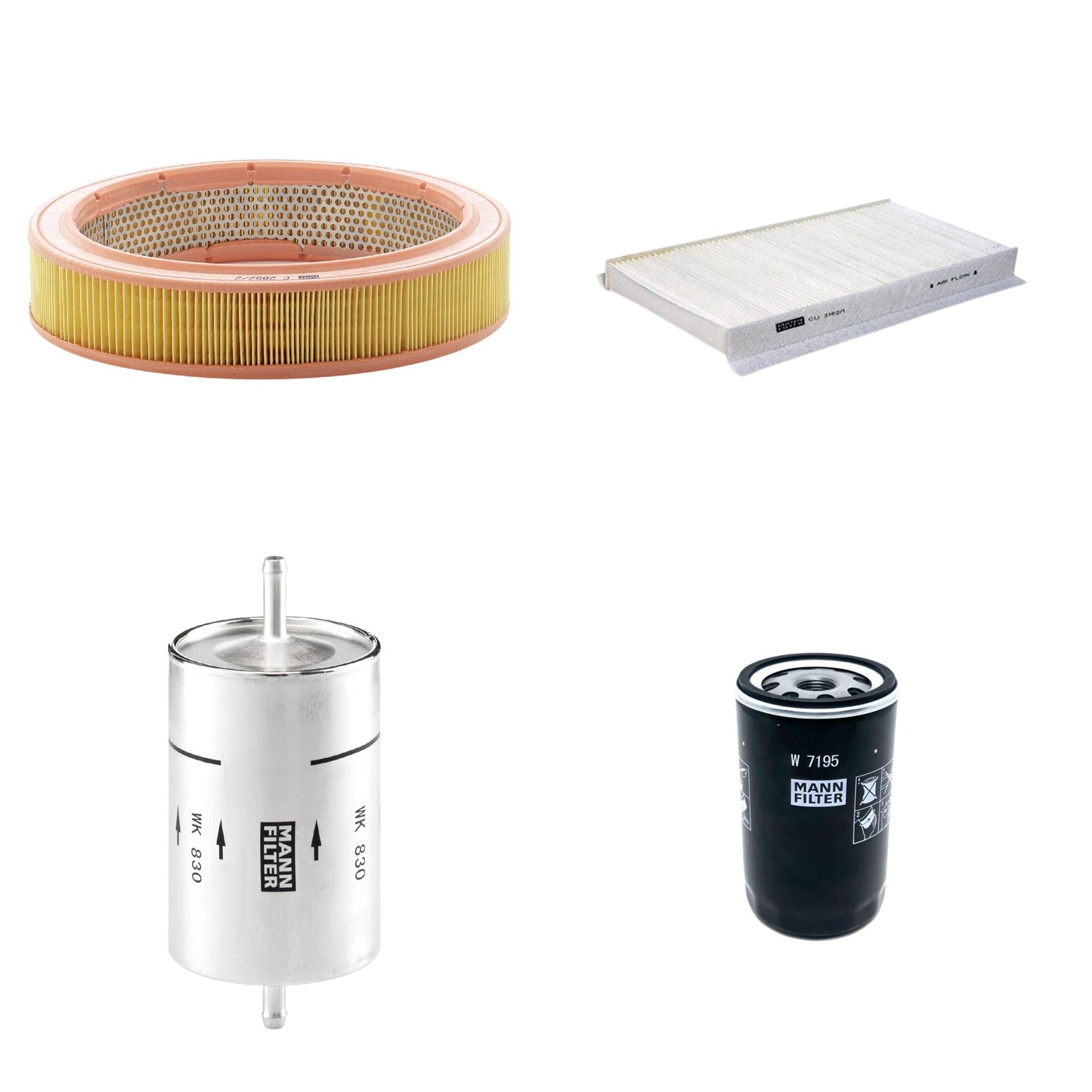 Kit Filtros de Ar Combustível Cabine Ar Condicionado Óleo - Mann-Filter - C2852/2 - CU3162/1 - W7195 - WK830 - (1)
