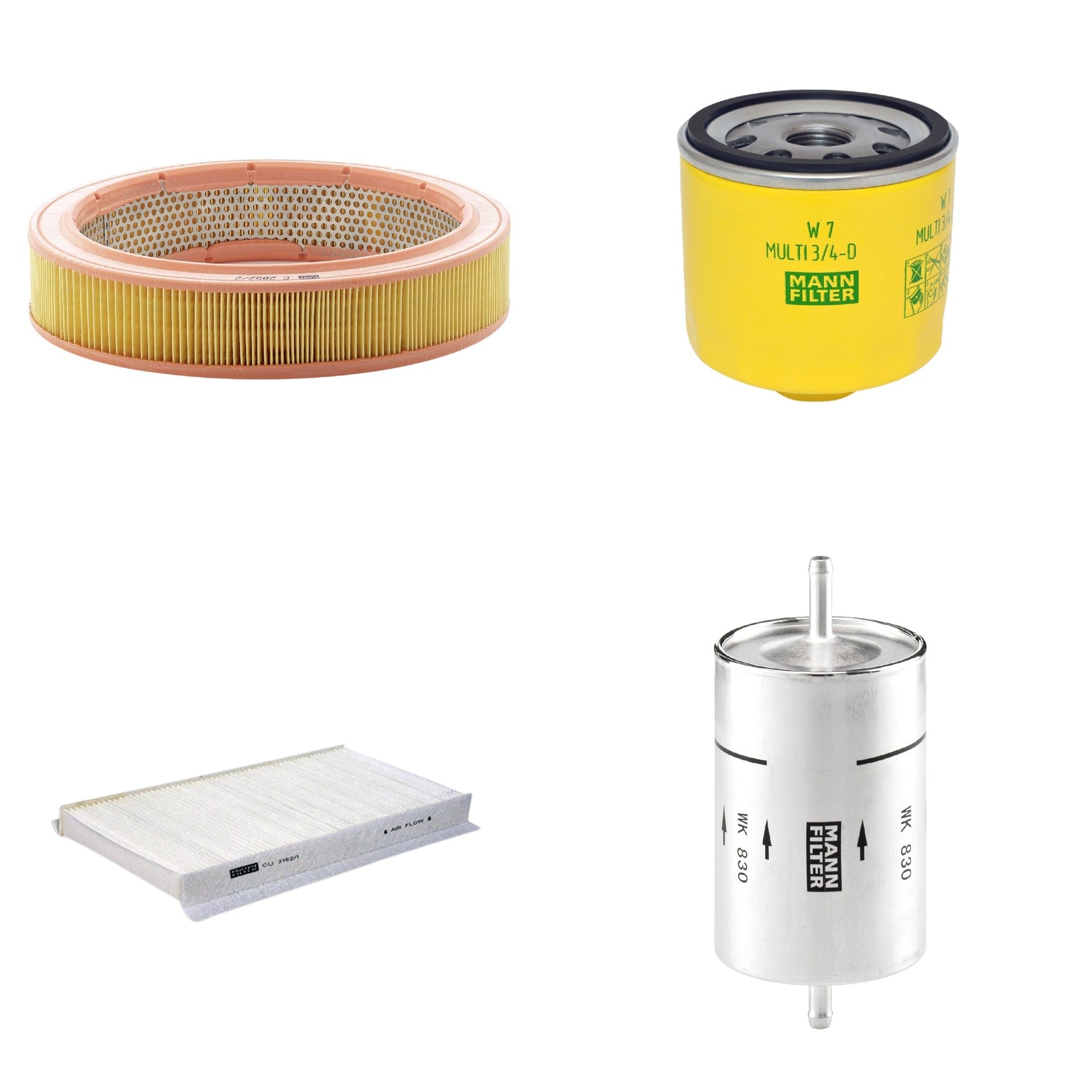 Kit Filtros de Ar Combustível Cabine Ar Condicionado Óleo - Mann-Filter - C2852/2 - CU3162/1 - W7MULTI3/4-D - WK830 - (1)