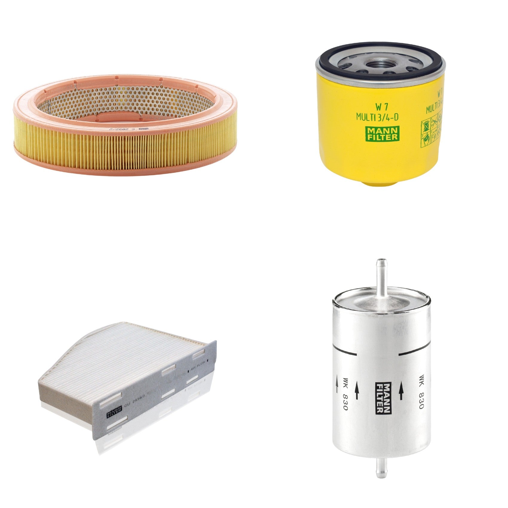 Kit Filtros de Ar Combustível Cabine Ar Condicionado Óleo - Mann-Filter - C2852/2 - CU2939/2 - W7MULTI3/4-D - WK830 - (1)