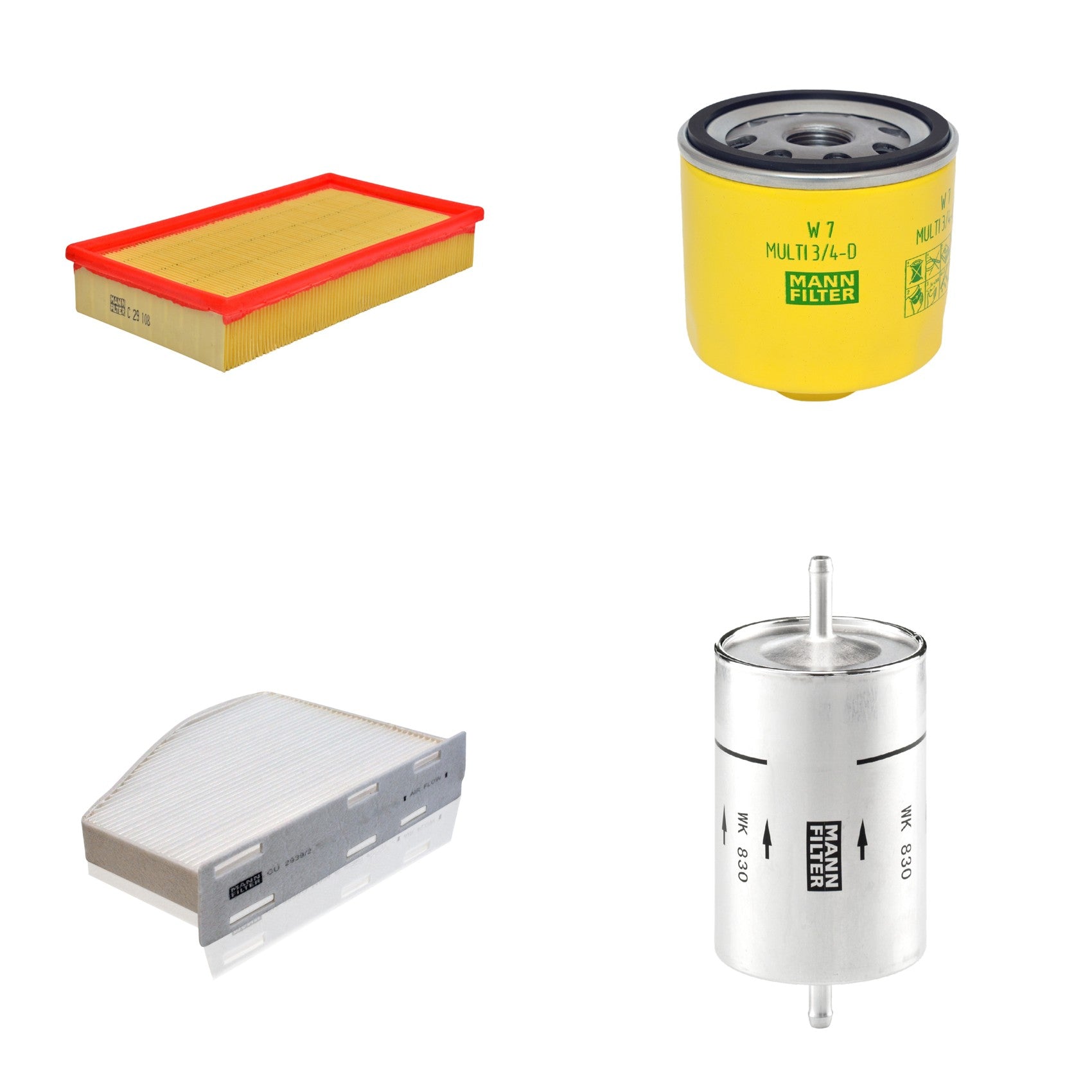 Kit Filtros de Ar Combustível Cabine Ar Condicionado Óleo - Mann-Filter - C29108 - CU2939/2 - W7MULTI3/4-D - WK830 - (1)