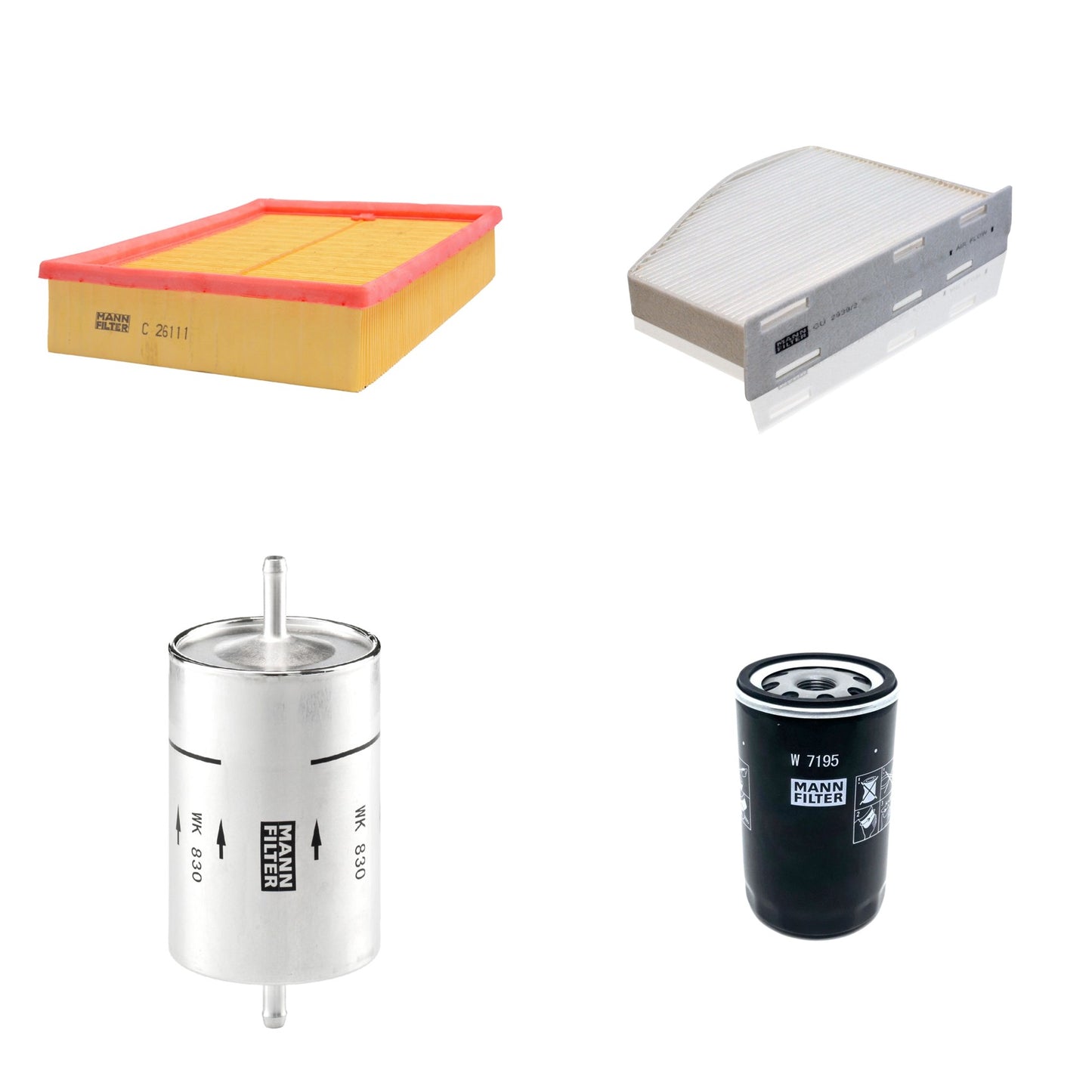 Kit Filtros de Ar Combustível Cabine Ar Condicionado Óleo - Mann-Filter - C26111 - CU2939/2 - W7195 - WK830 - (1)
