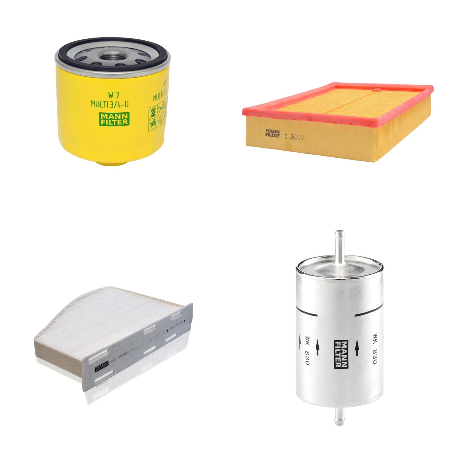 Kit Filtros de Ar Combustível Cabine Ar Condicionado Óleo - Mann-Filter - C26111 - CU2939/2 - W7MULTI3/4-D - WK830 - (1)