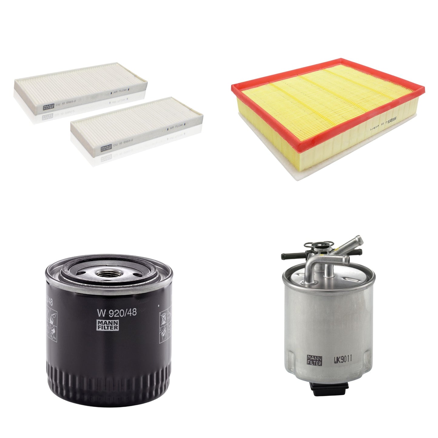 Kit Filtros de Ar Combustível Cabine Ar Condicionado Óleo - Mann-Filter - C21015/1 - CU10010/1-2 - W920/48 - WK9011 - (1)