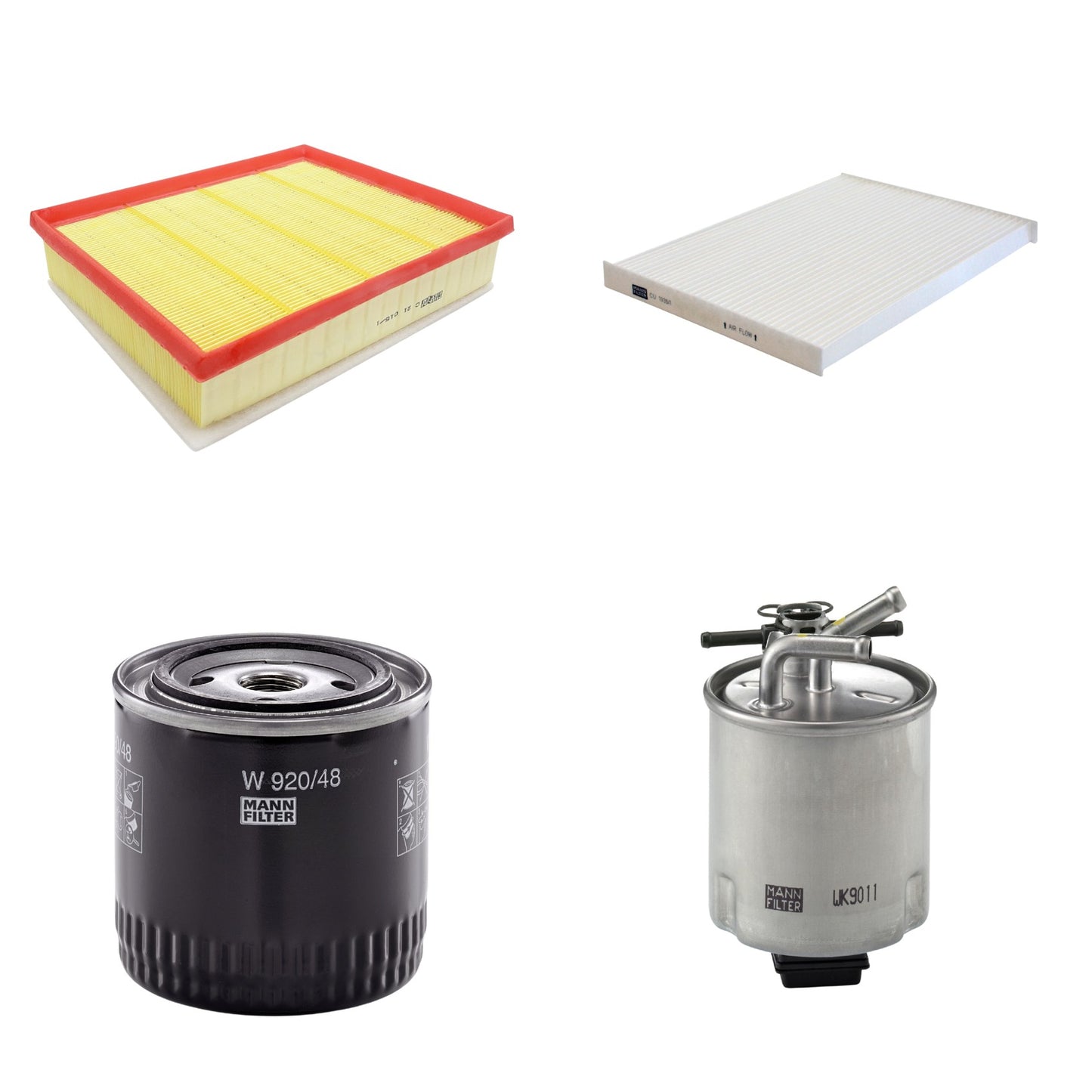 Kit Filtros de Ar Combustível Cabine Ar Condicionado Óleo - Mann-Filter - C21015/1 - CU1936/1 - W920/48 - WK9011 - (1)