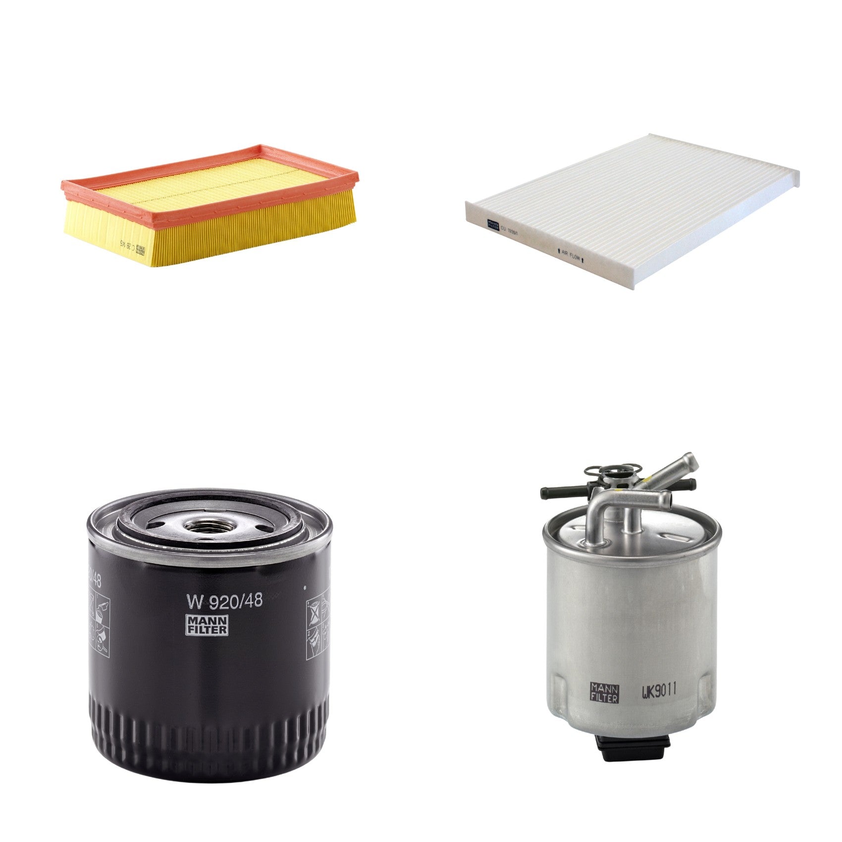 Kit Filtros de Ar Combustível Cabine Ar Condicionado Óleo - Mann-Filter - C28145 - CU1936/1 - W920/48 - WK9011 - (1)